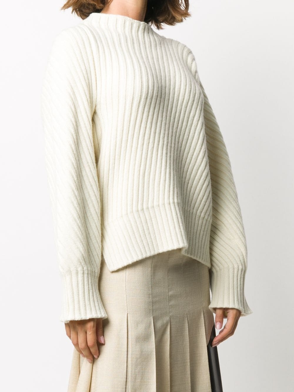 diagonal rib-knit jumper - 3