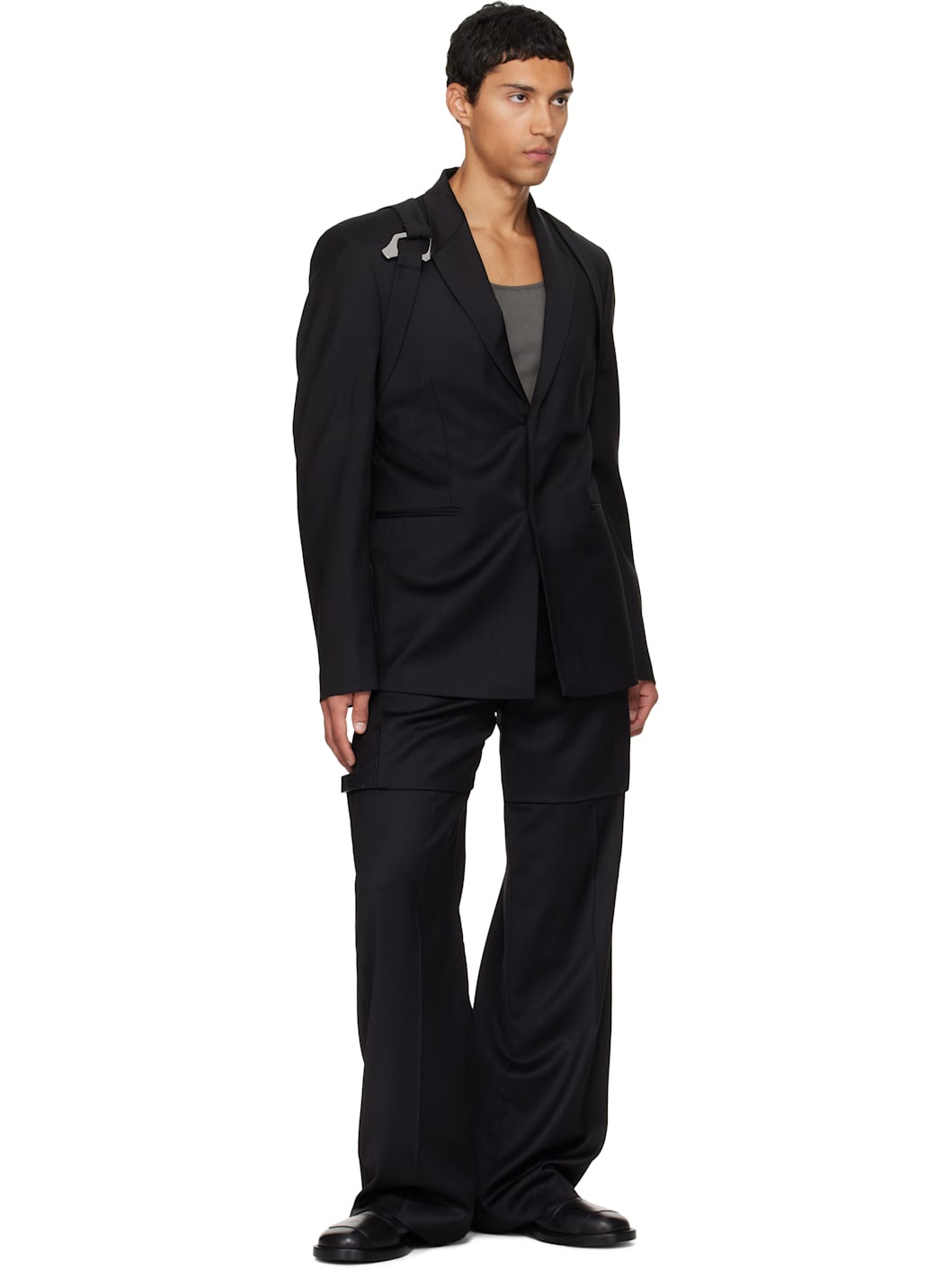 Black Glassine Blazer - 4