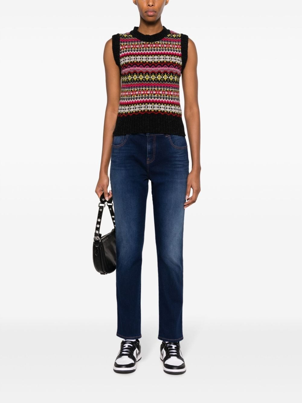 logo-embroidered slim-cut jeans - 2