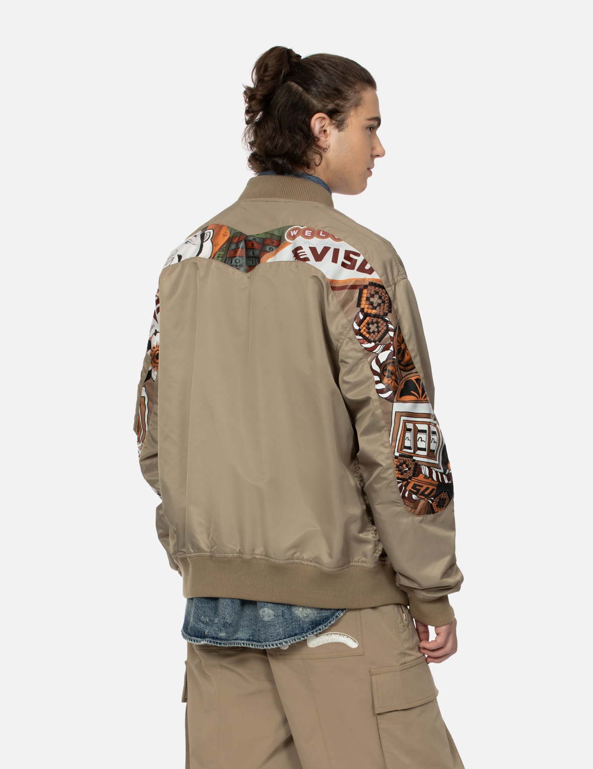 "VIRTUAL VACATION" DAICOCK PRINT LOOSE FIT BOMBER JACKET - 7
