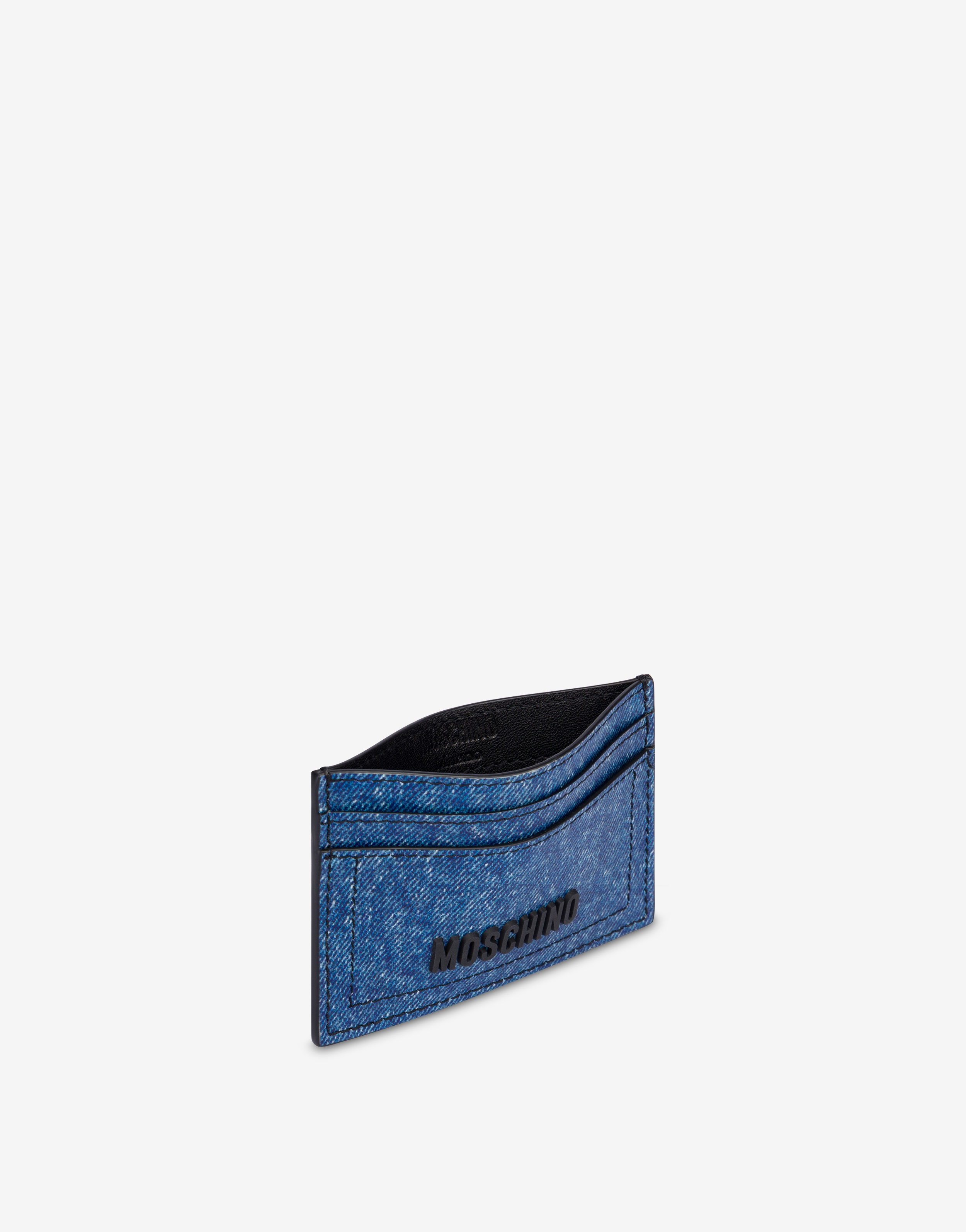 DENIM PRINT NAPPA LEATHER CARD HOLDER - 3