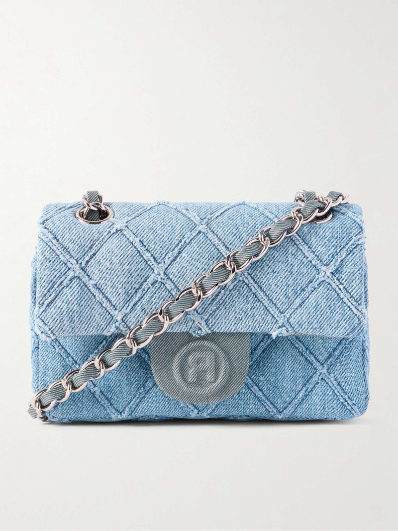 Rhombus Nano Quilted Denim Messenger Bag - 1