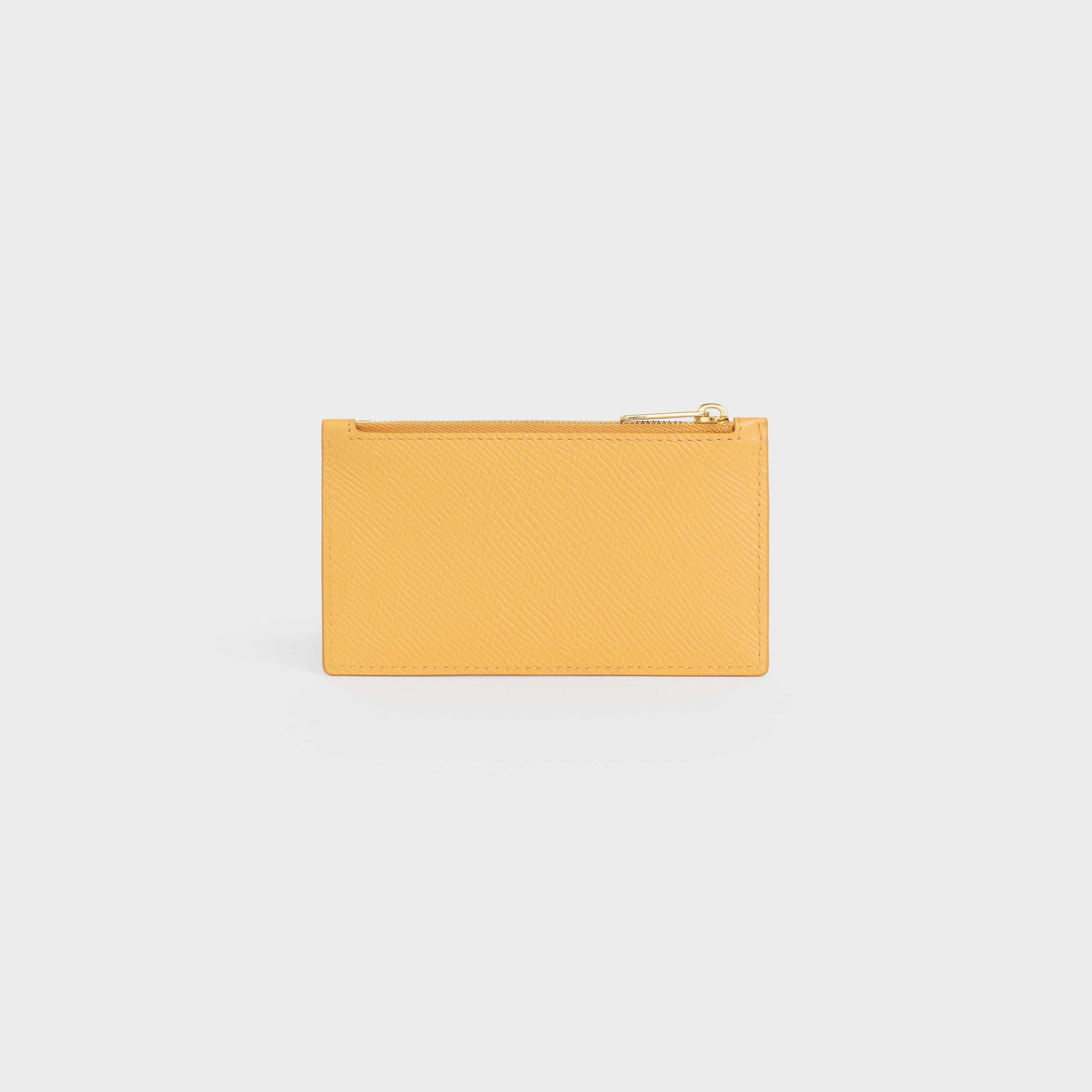 ZIPPED COMPACT CARD HOLDER IN GRAINED CALFSKIN - 3