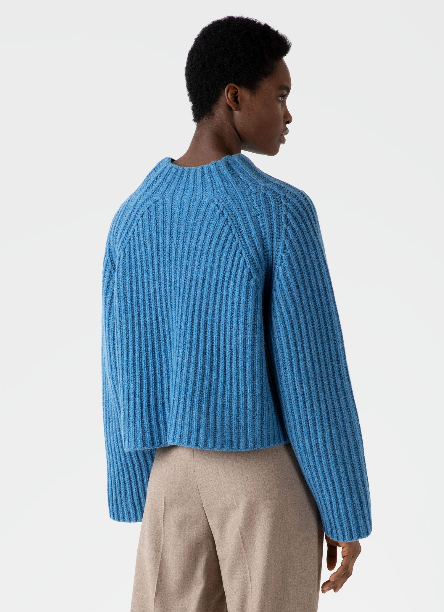 Lambswool Chunky Funnel Neck Jumper - 4
