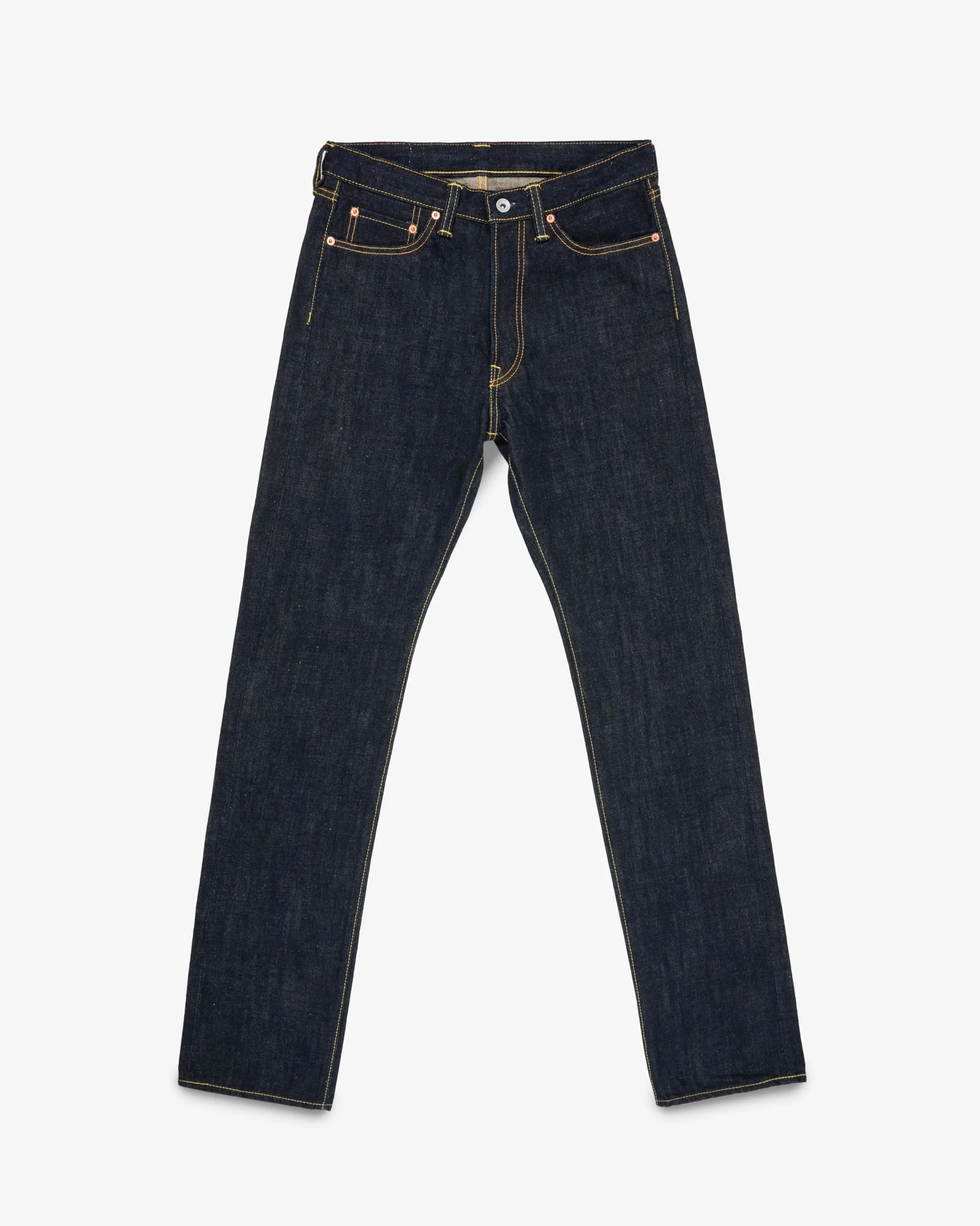 IH-888N 17OZ SELVEDGE DENIM RELAXED TAPERED CUT JEANS - NATURAL INDIGO - 1