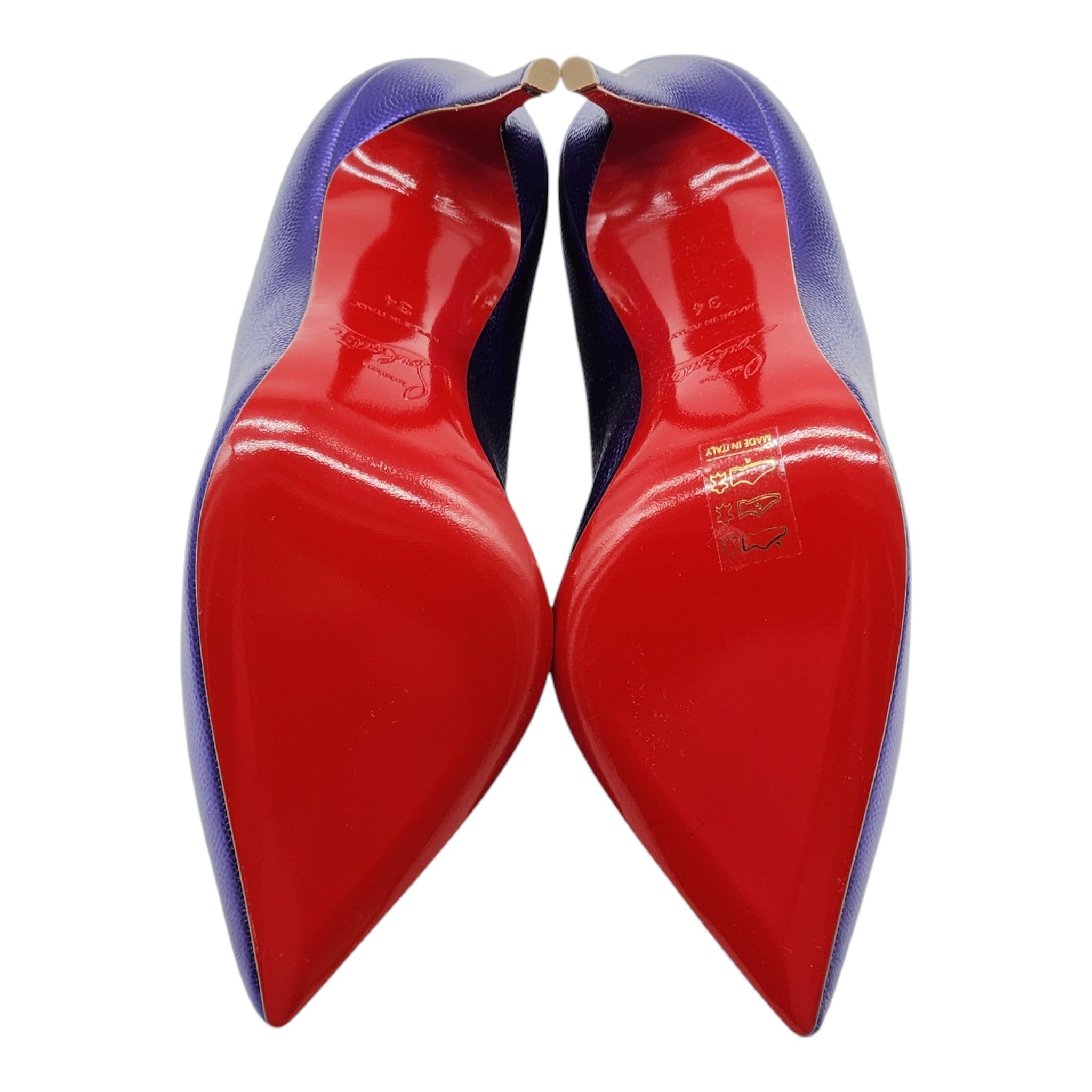 Christian Louboutin Hot Chick Pumps 100mm - Leather - Purple 34 - 8