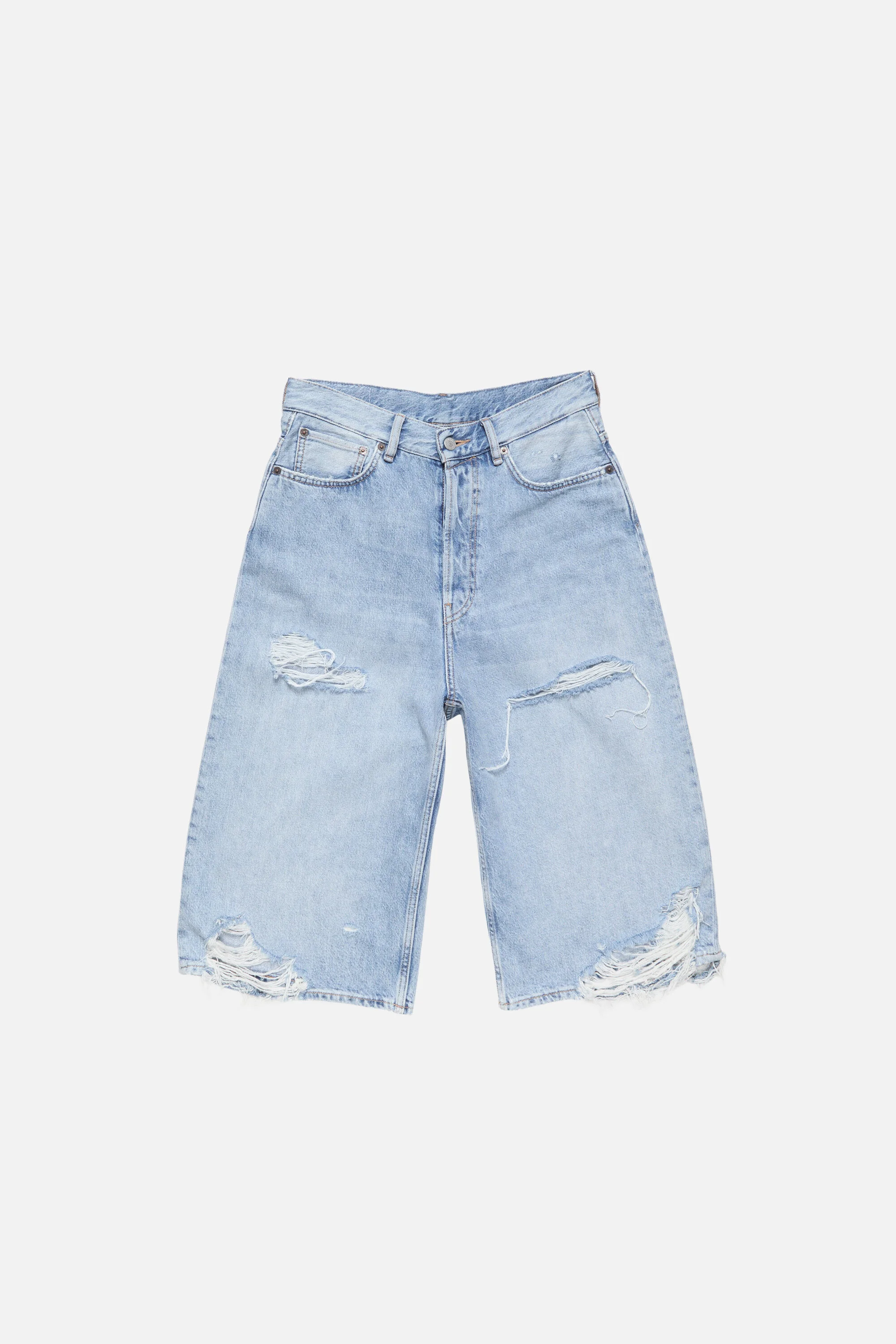 Distressed denim shorts - Light blue - 1