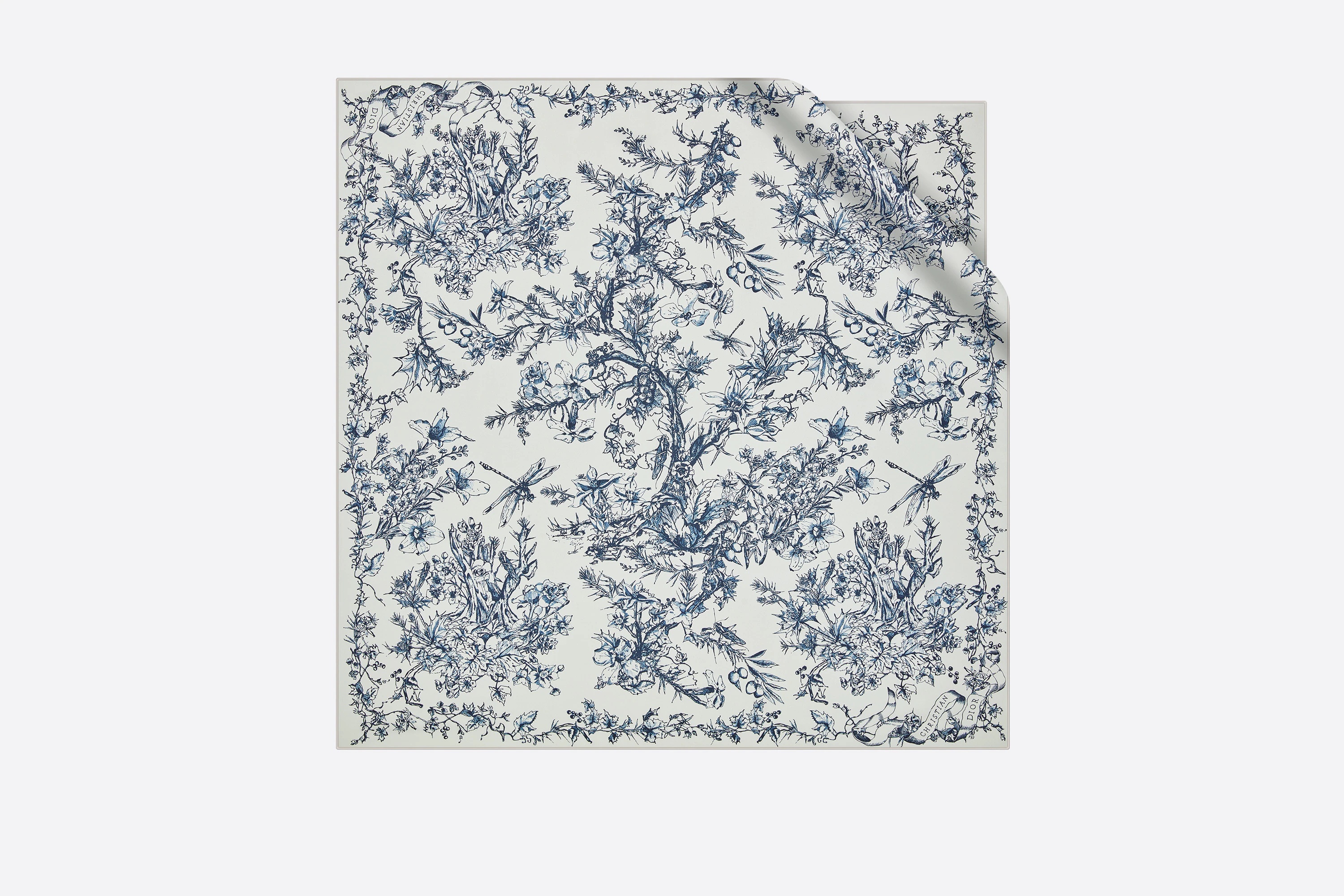 Toile de Jouy Flowers Square Scarf - 1