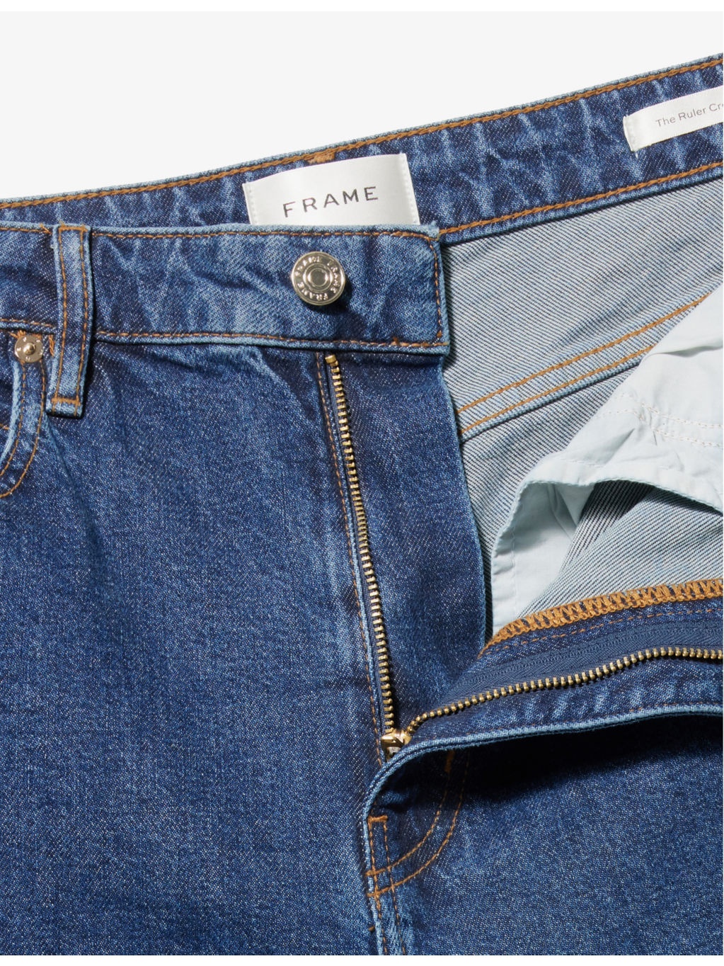 The Ruler Crop Five-Pockets Straight-Leg High-Rise Stretch-Denim Jeans - 7