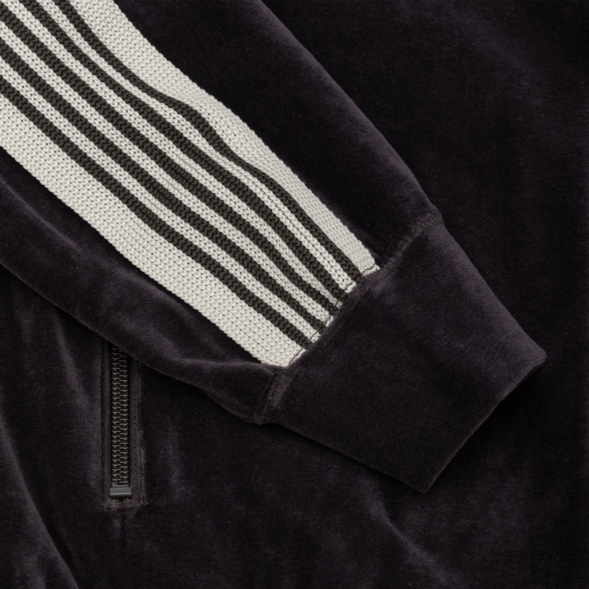 VELOUR RIB COLLAR TRACK JACKET - 5
