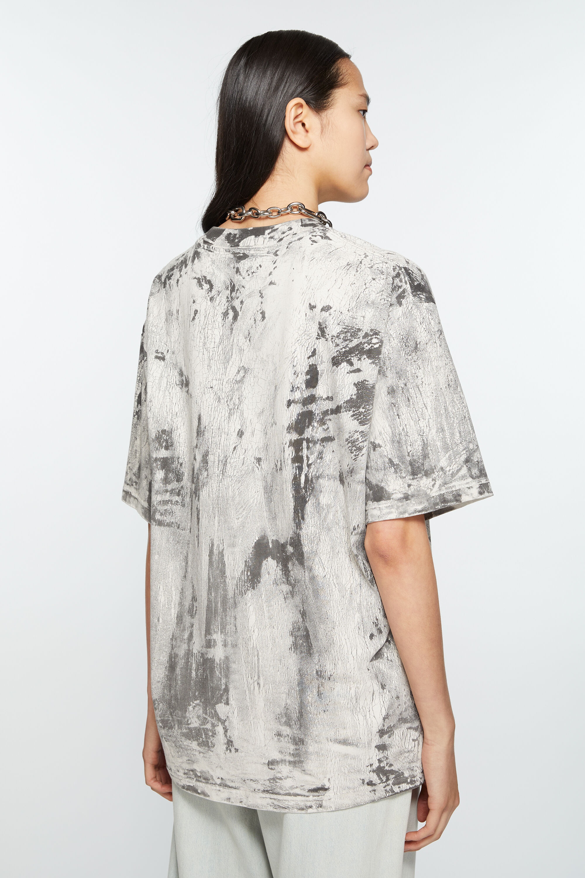 T-shirt plaster print - Faded black - 3