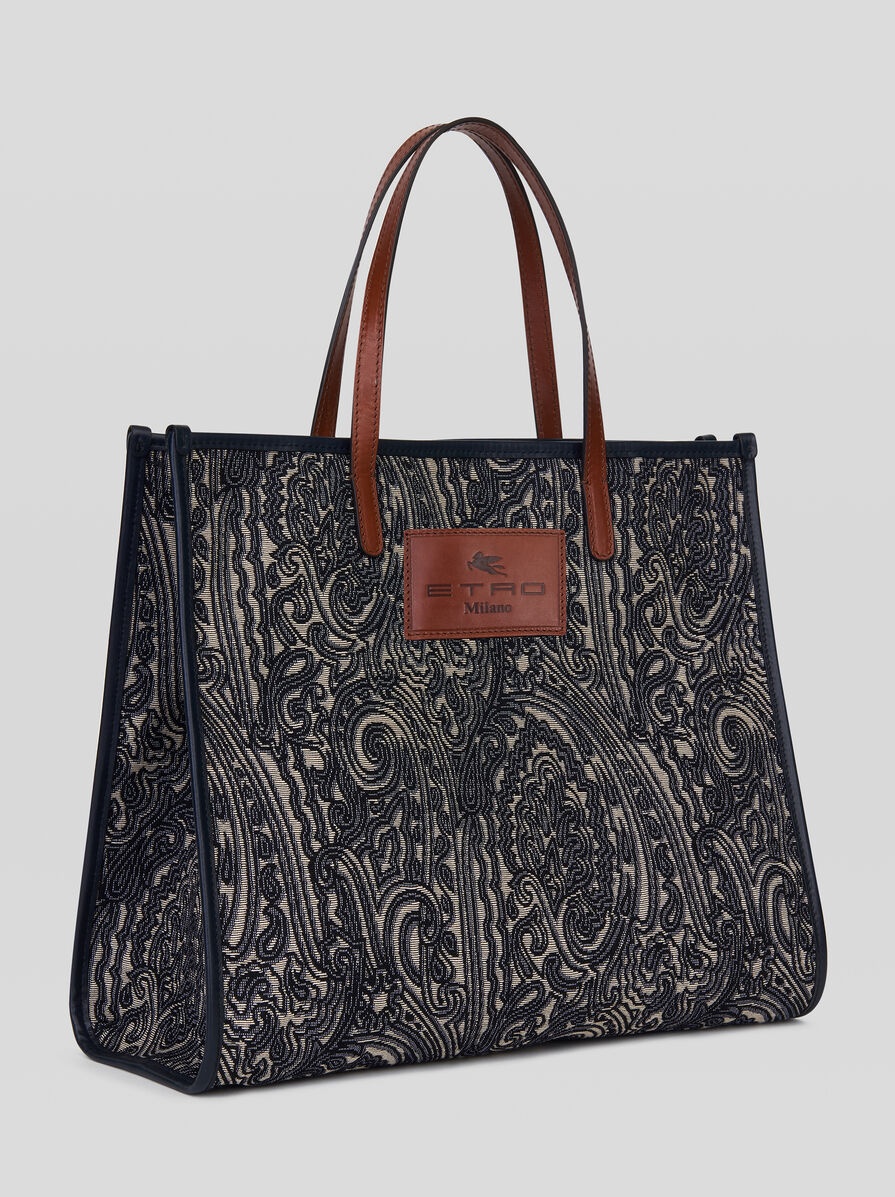 JACQUARD FABRIC SHOPPING BAG - 5