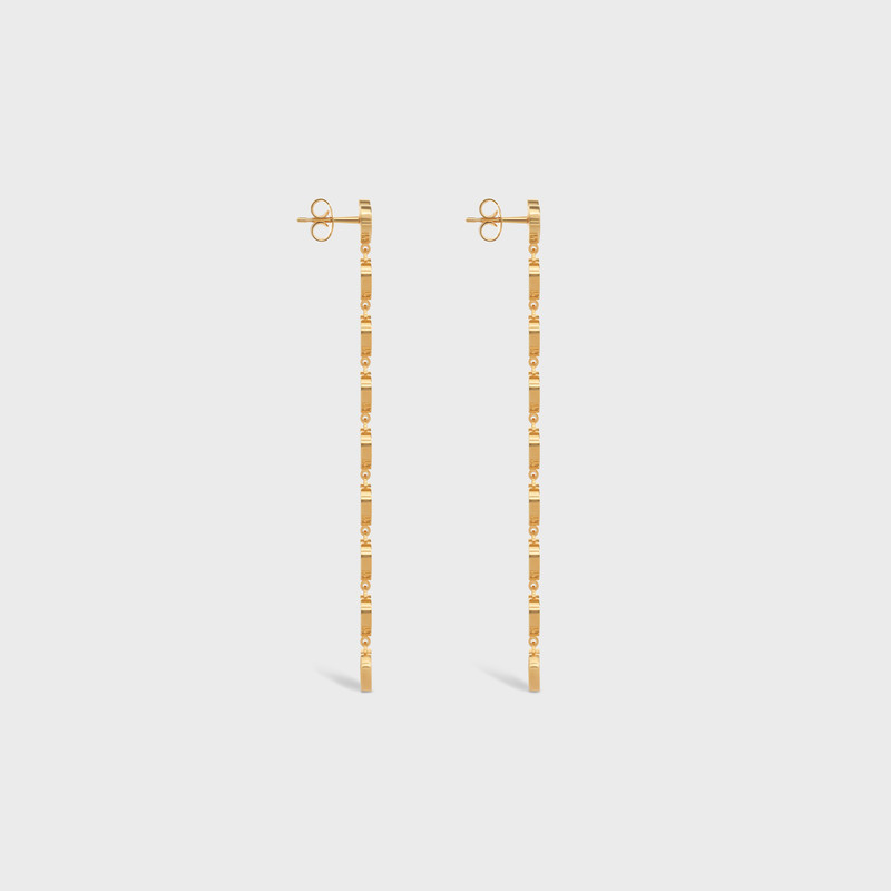 SACRÉS COEURS LONG EARRINGS IN BRASS WITH GOLD FINISH AND RED ENAMEL 3