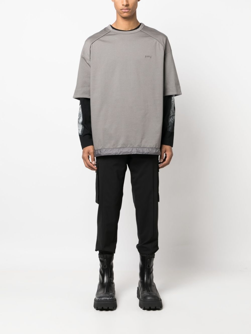logo-embroidered cotton T-shirt - 2