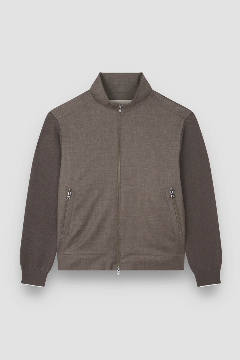MERINO WOOL HYBRID ZIP-UP CARDIGAN 1