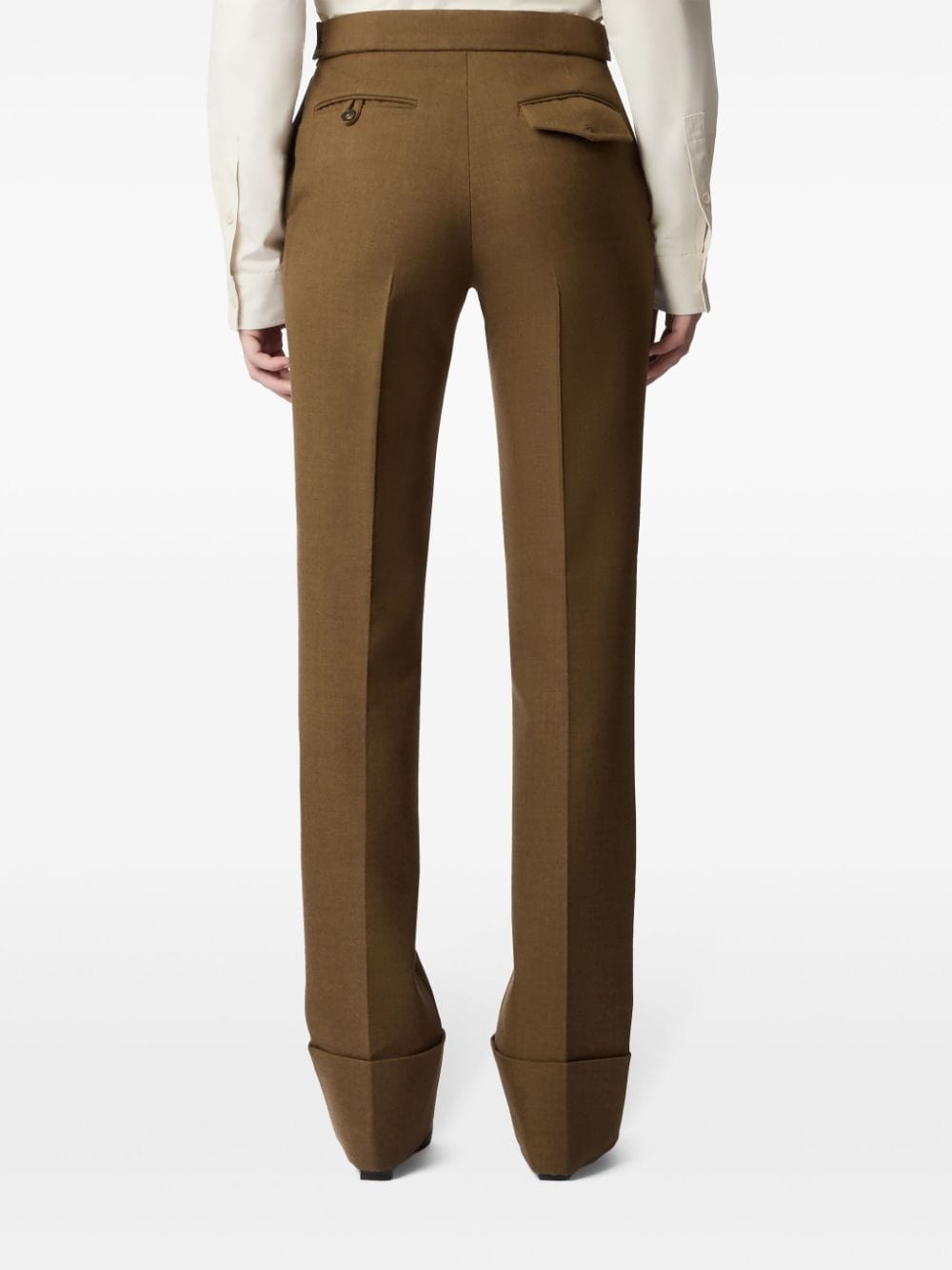 pressed-crease straight trousers - 3
