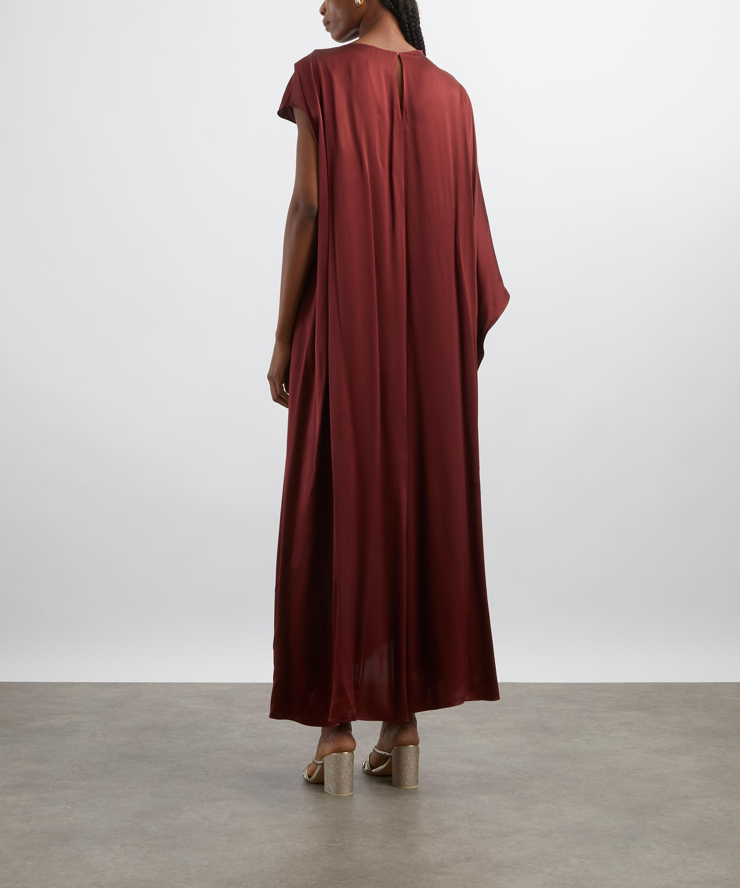Hiba Chestnut Silk Dress - 4