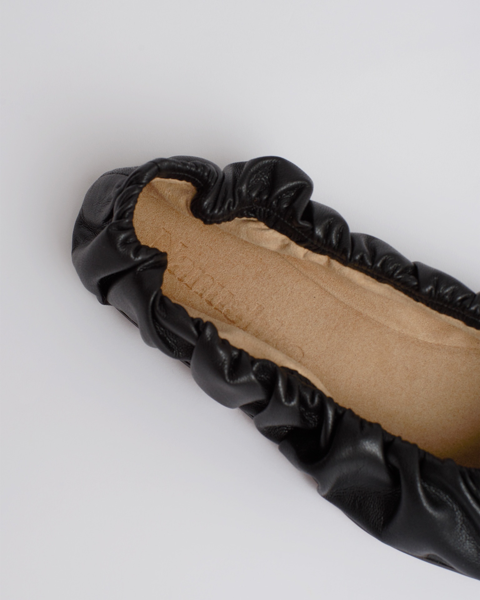 MATANGI - Ruched vegan leather flats - Black - 5