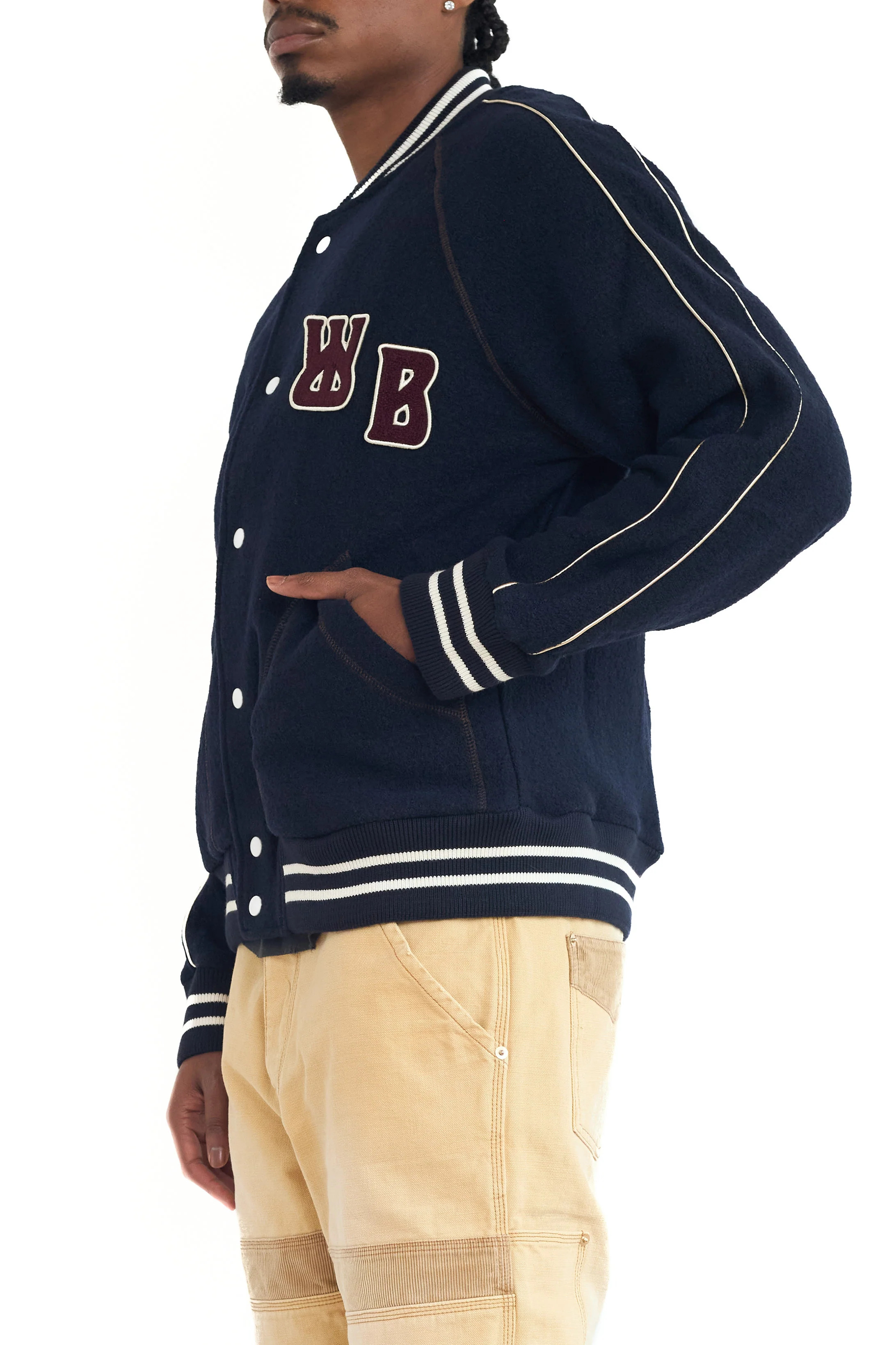 Wales Bonner October Varsity Jacket Navy - 5