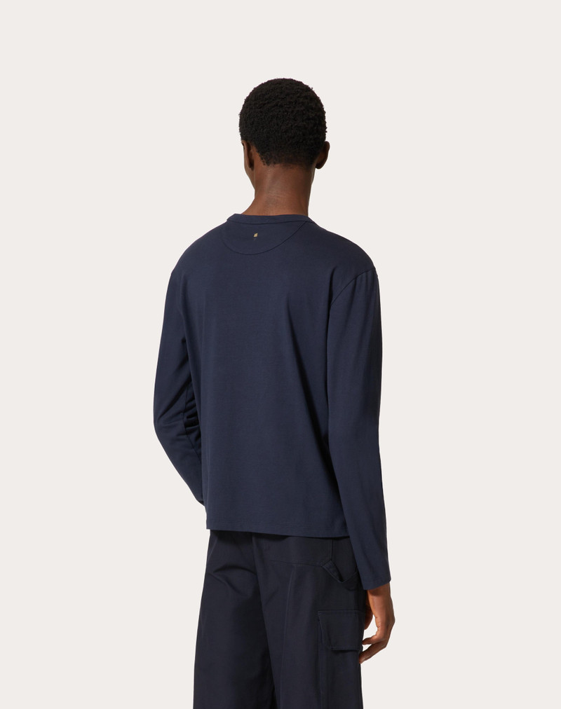 LONG-SLEEVE COTTON T-SHIRT WITH VLOGO SIGNATURE PATCH 4