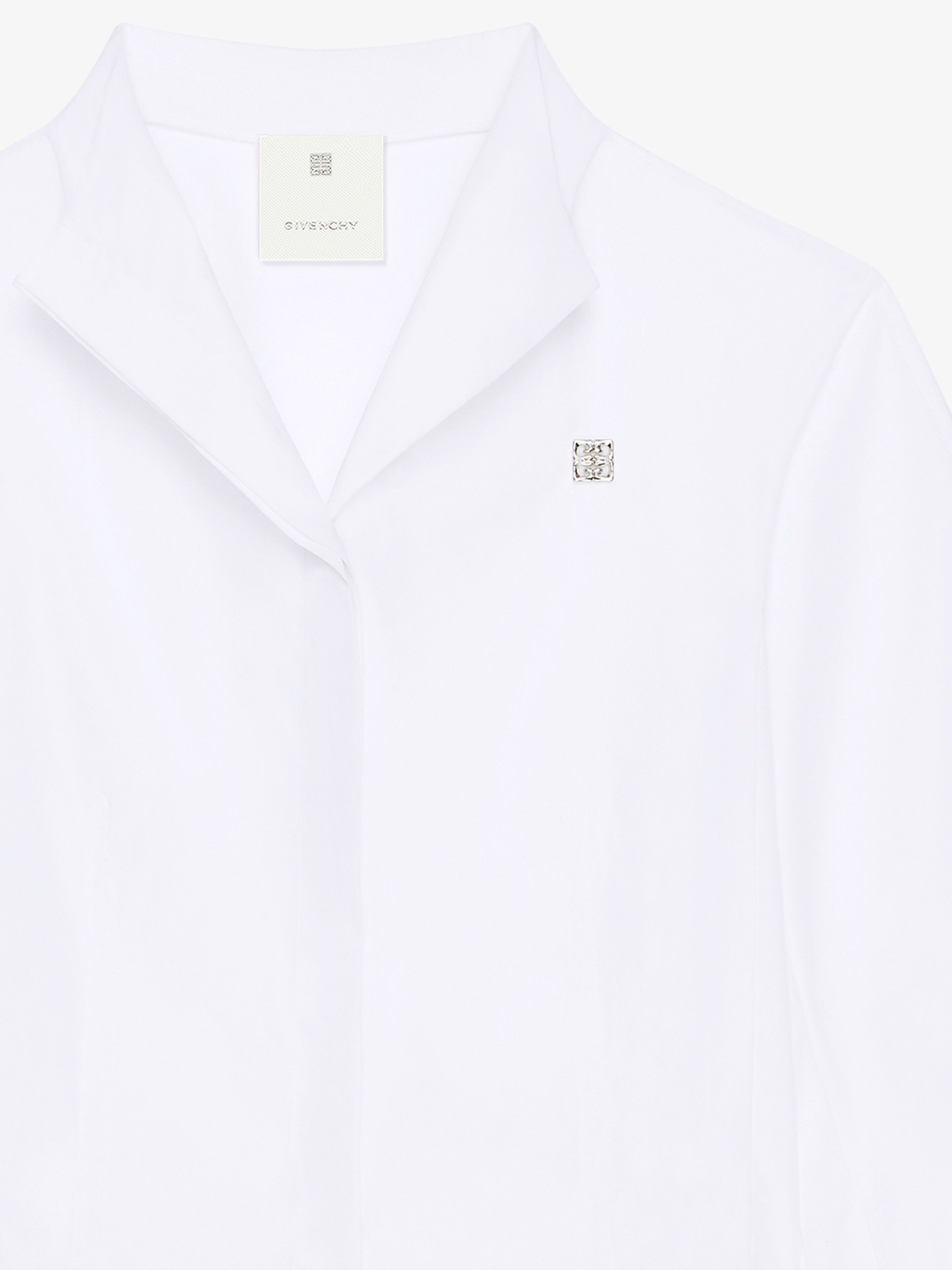CROPPED SHIRT IN POPLIN WITH 4G DETAIL - 4