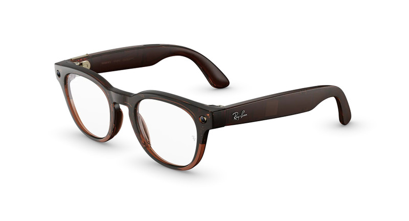 Ray-Ban Ray-Ban Meta Scriber Optics (Gen 2), Shiny Transparent Umber, Clear Lenses outlook