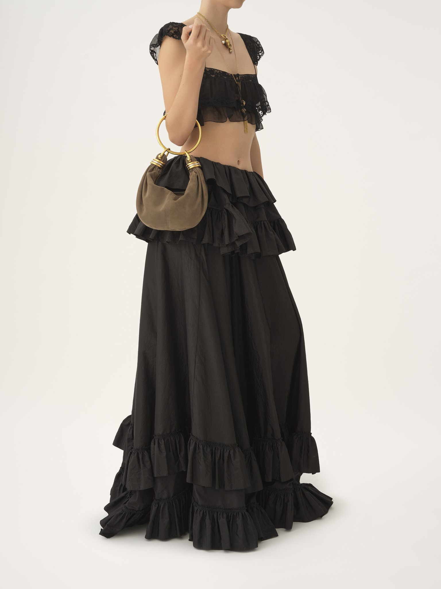 MINI BRACELET HOBO BAG IN SUEDE LEATHER - 8
