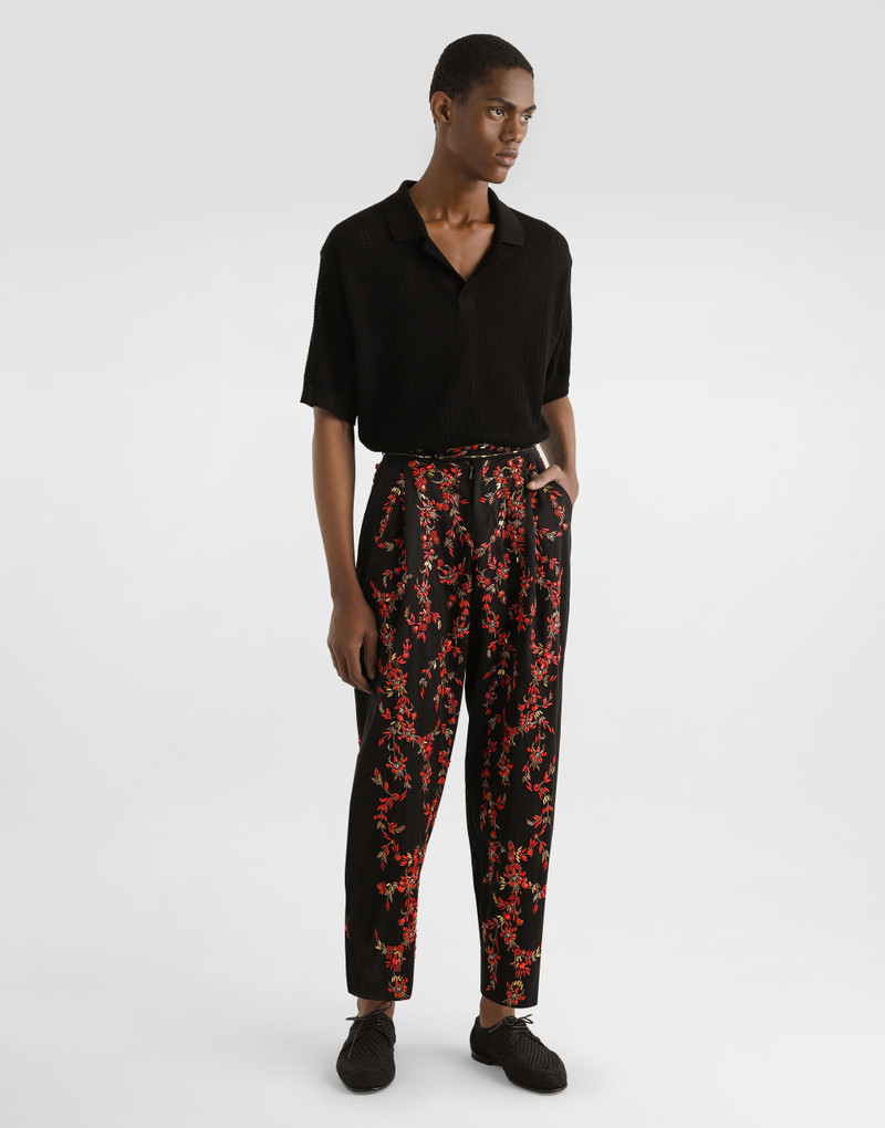 Dolce & Gabbana Short-sleeved cotton openwork polo-shirt outlook