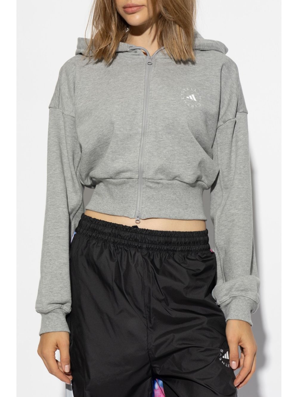 logo-print cropped hoodie - 3