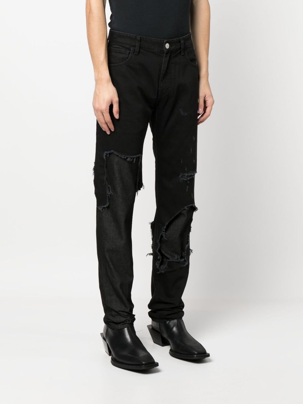 Raf Simons distressed straight-leg jeans | REVERSIBLE