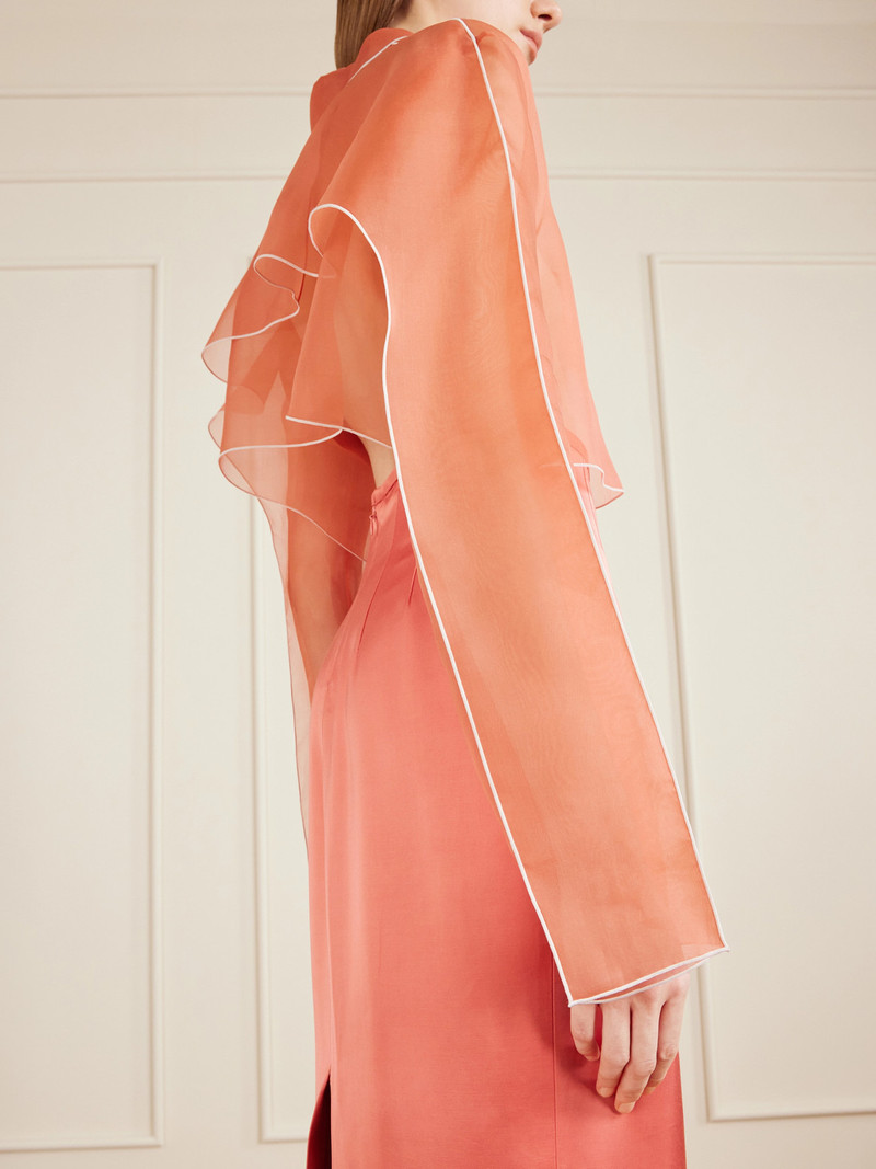 Fritz Cropped Layered Silk-organza Shirt 4