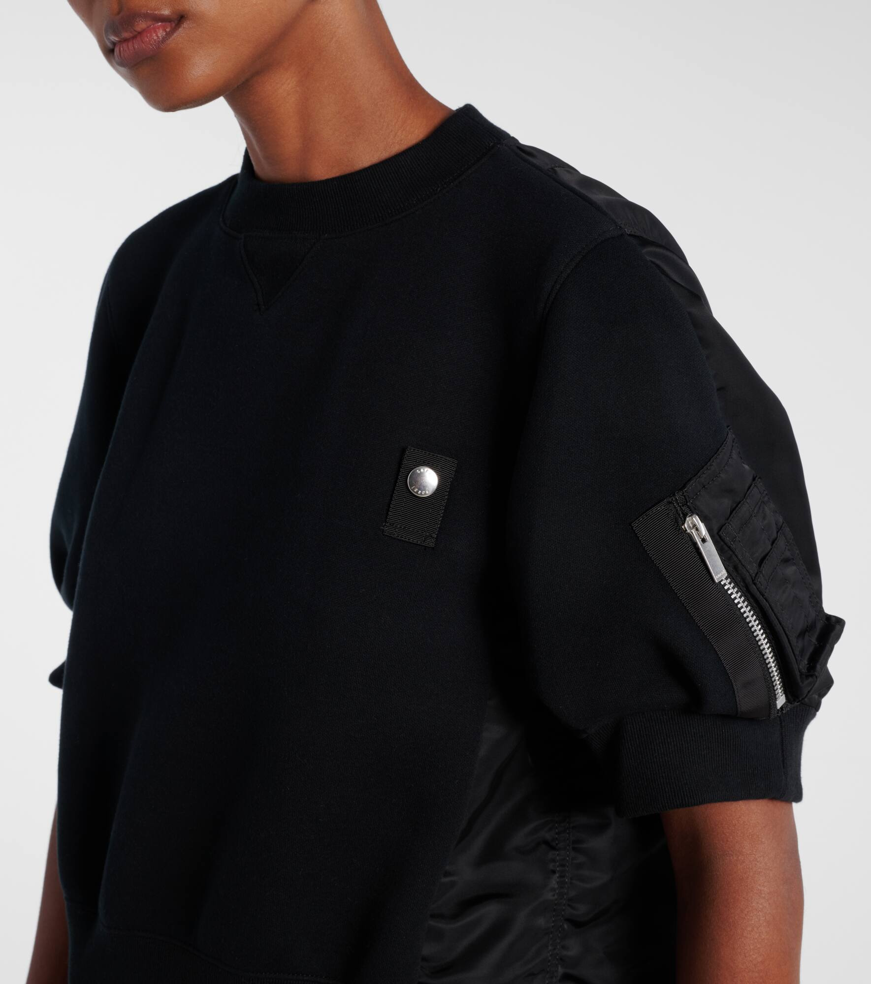 Twill and jersey top - 4