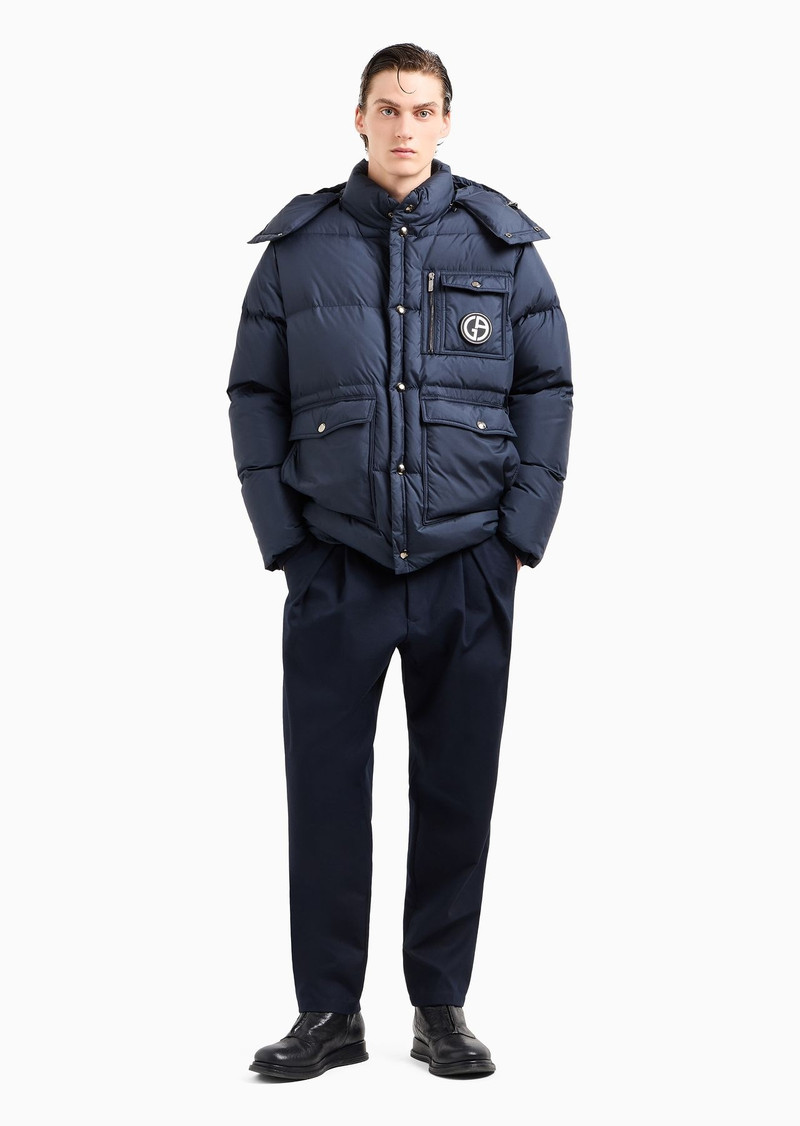 GIORGIO ARMANI Hooded bomber jacket with goose-down padding ASV outlook