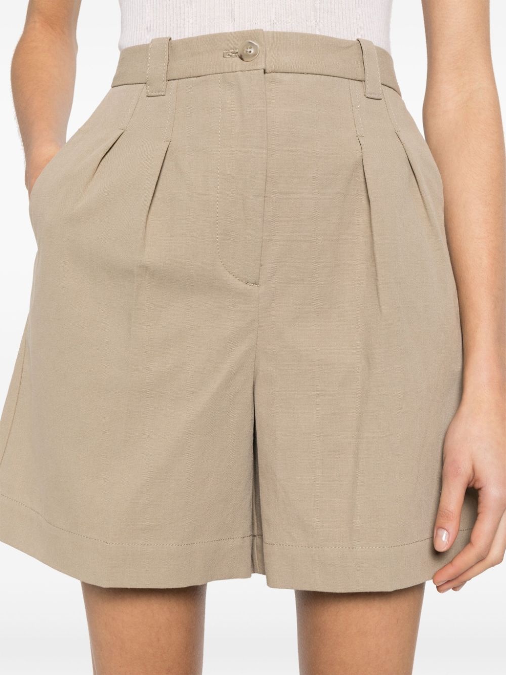 poplin cotton-blend shorts - 5