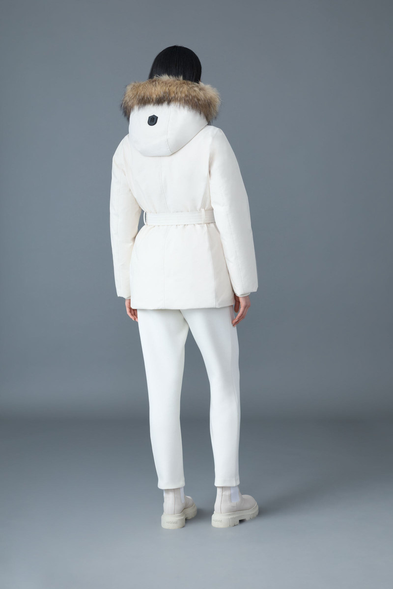 JENI-F 2-in-1 down parka with removable bib and natural fur 5