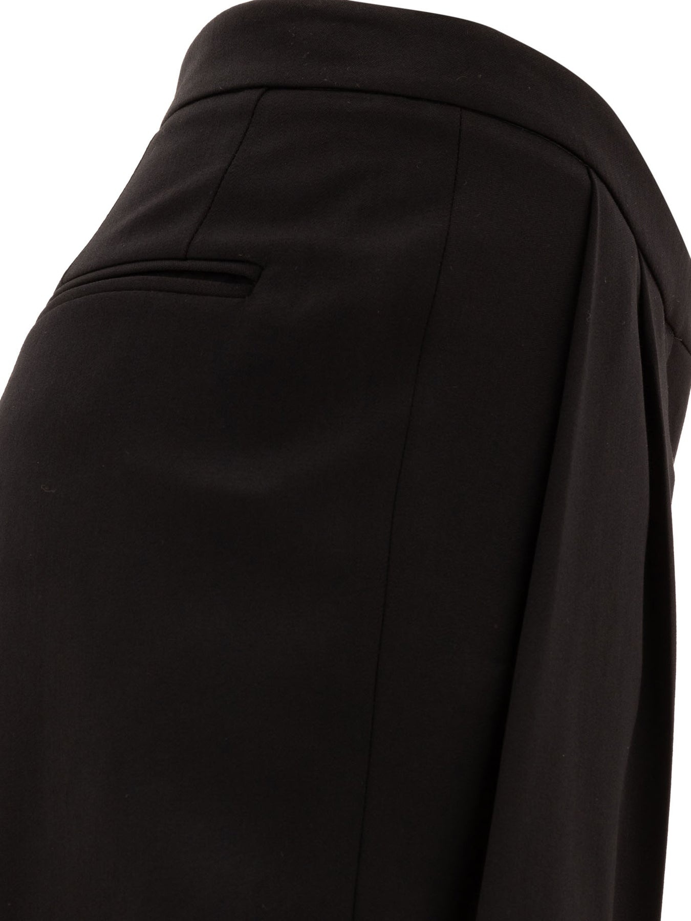 Wool Pleated Trouses Trousers Black - 4