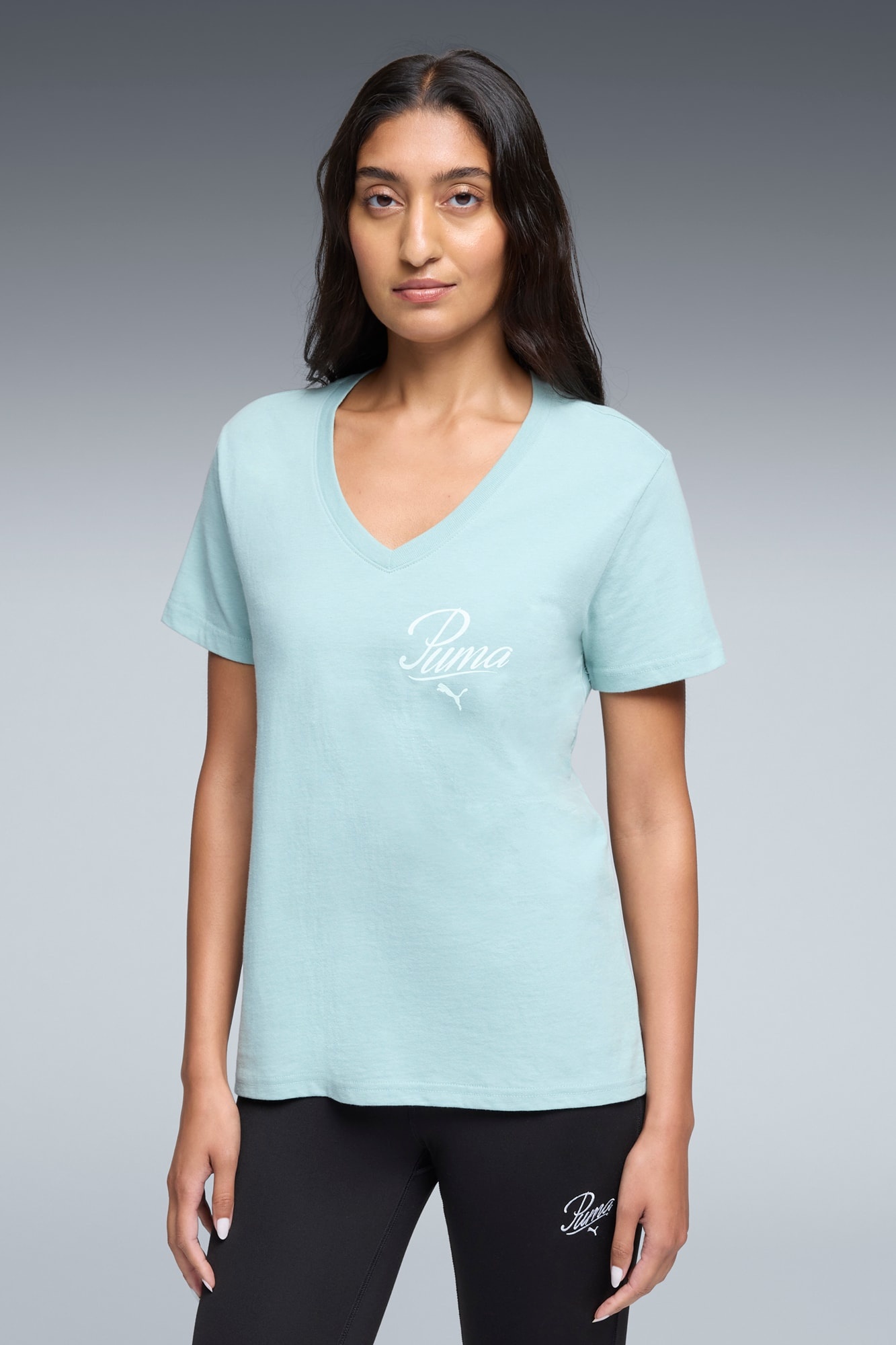 Essentials Script V-Neck Tee Women - 3