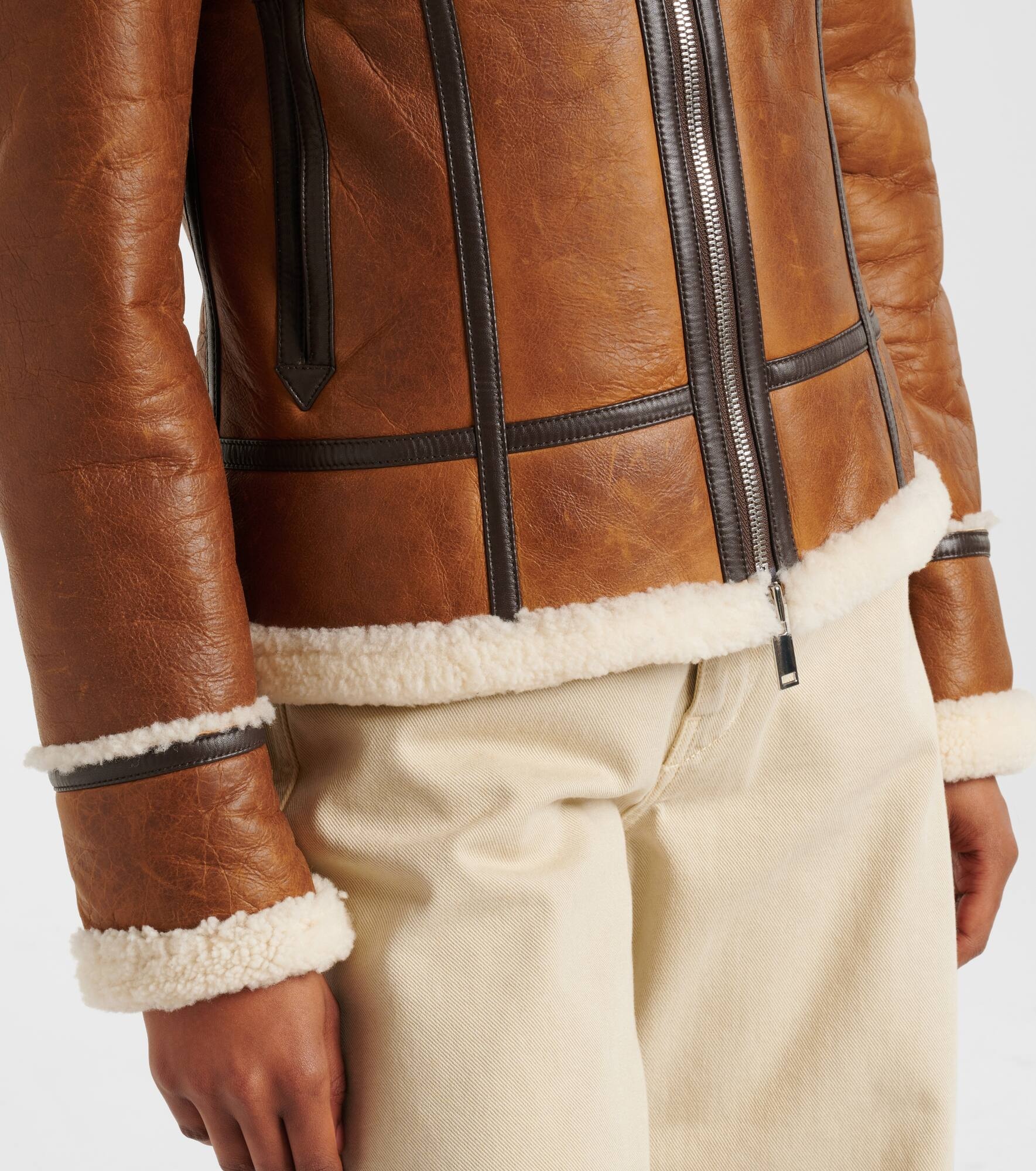 Arlo shearling-lined leather jacket - 5