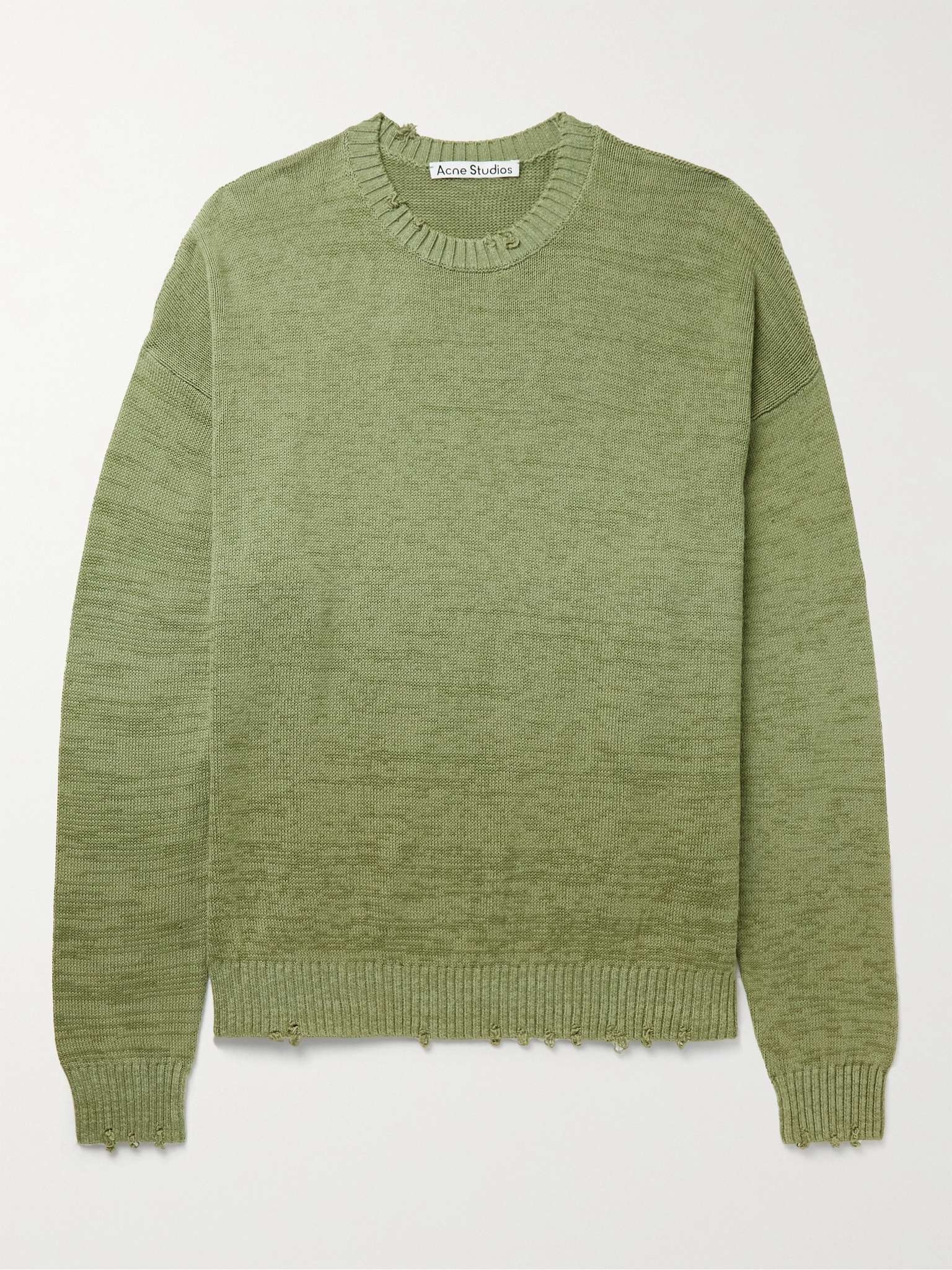 Distressed Garment-Dyed Cotton Sweater - 1