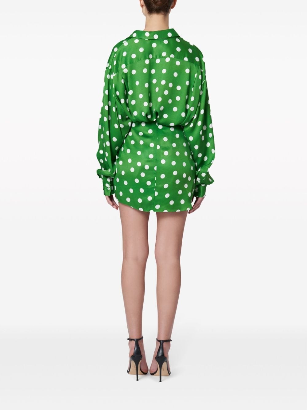 polka-dot print ruched skirt - 3
