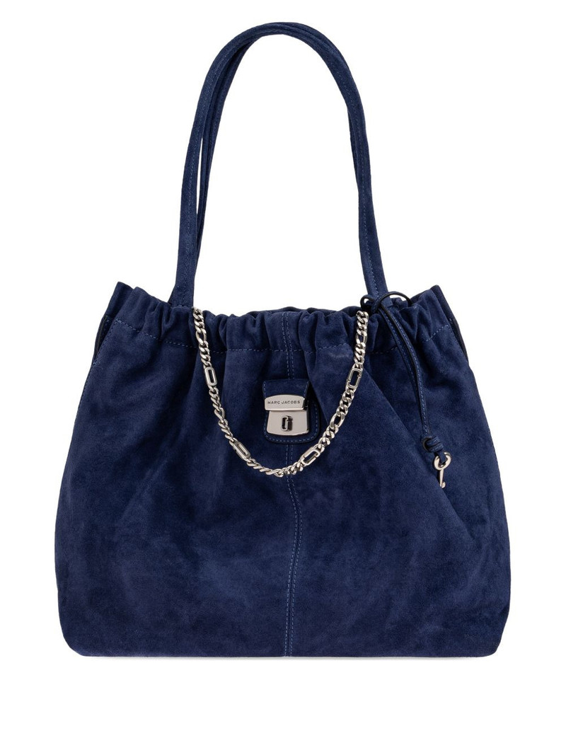 chain-detail suede tote bag 1