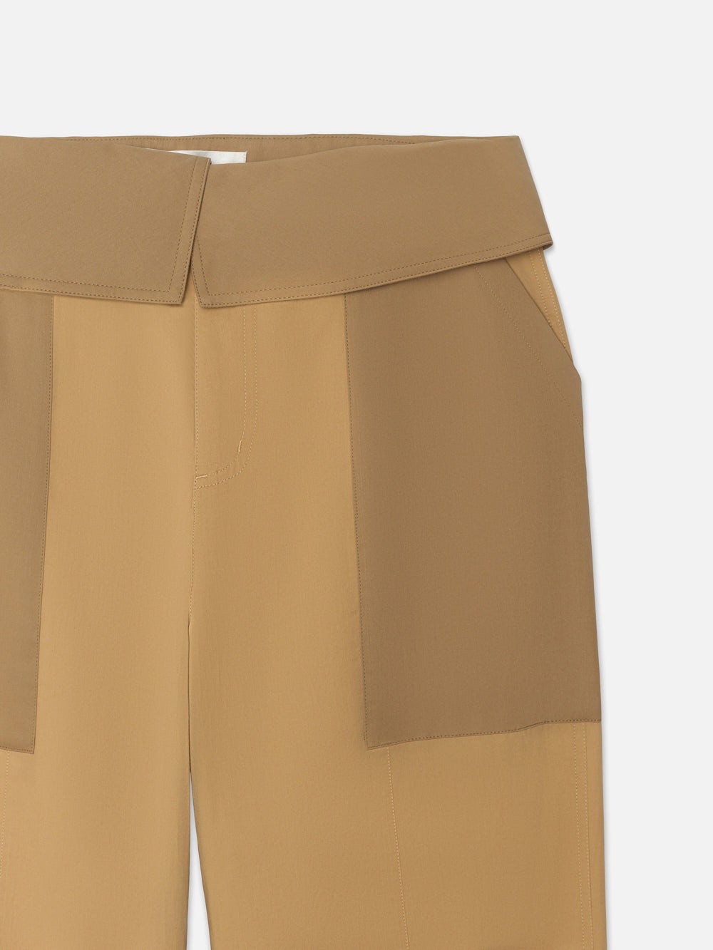 Foldover Trouser in Light Tan Multi - 3