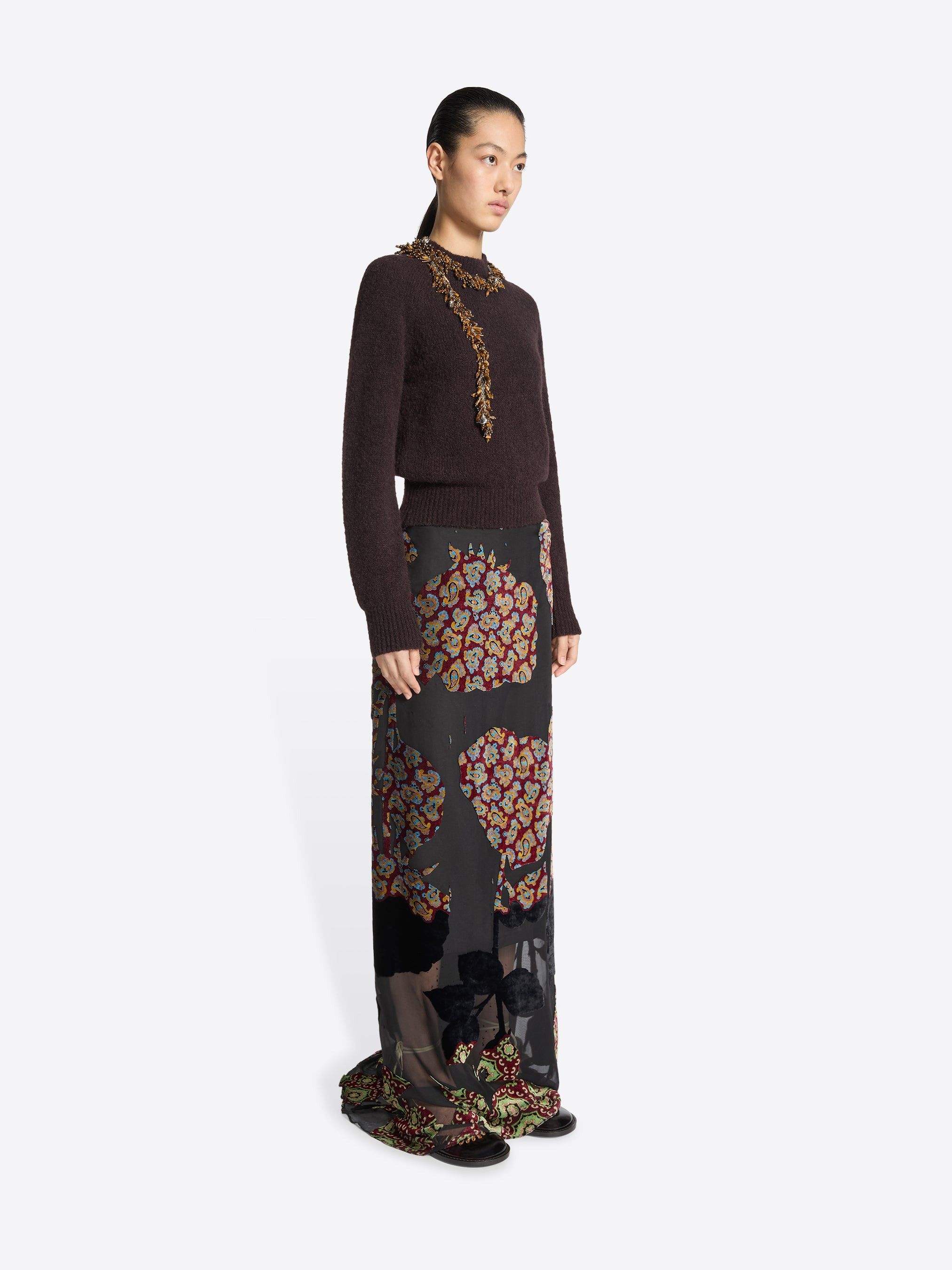 LAYERED VISCOSE SILK SKIRT - 3