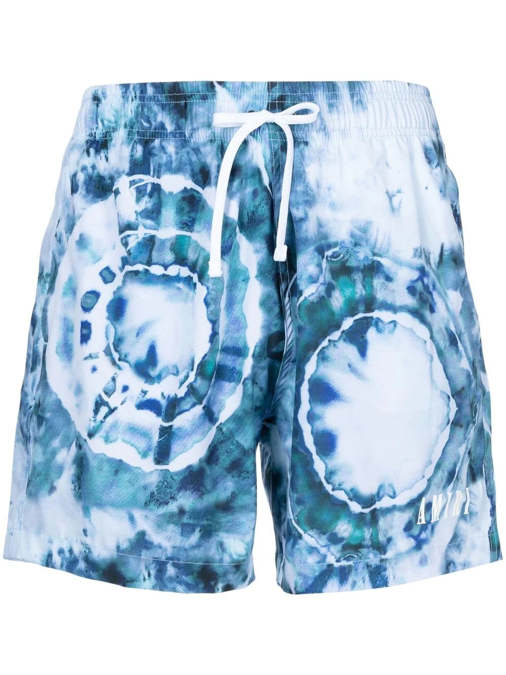 tie-dye drawstring swim shorts - 1