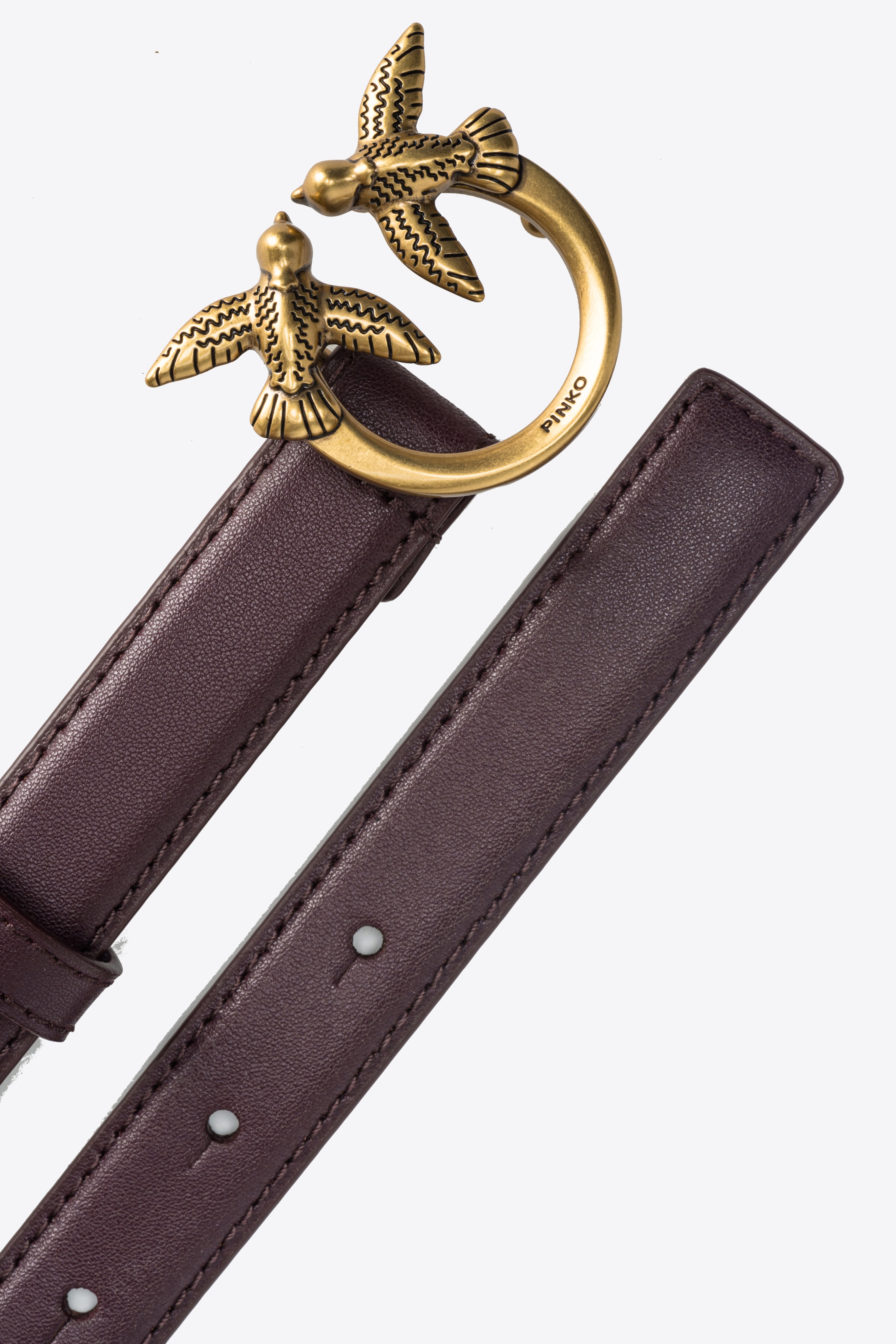 LOVE BIRDS THIN LEATHER BELT 2CM - 3