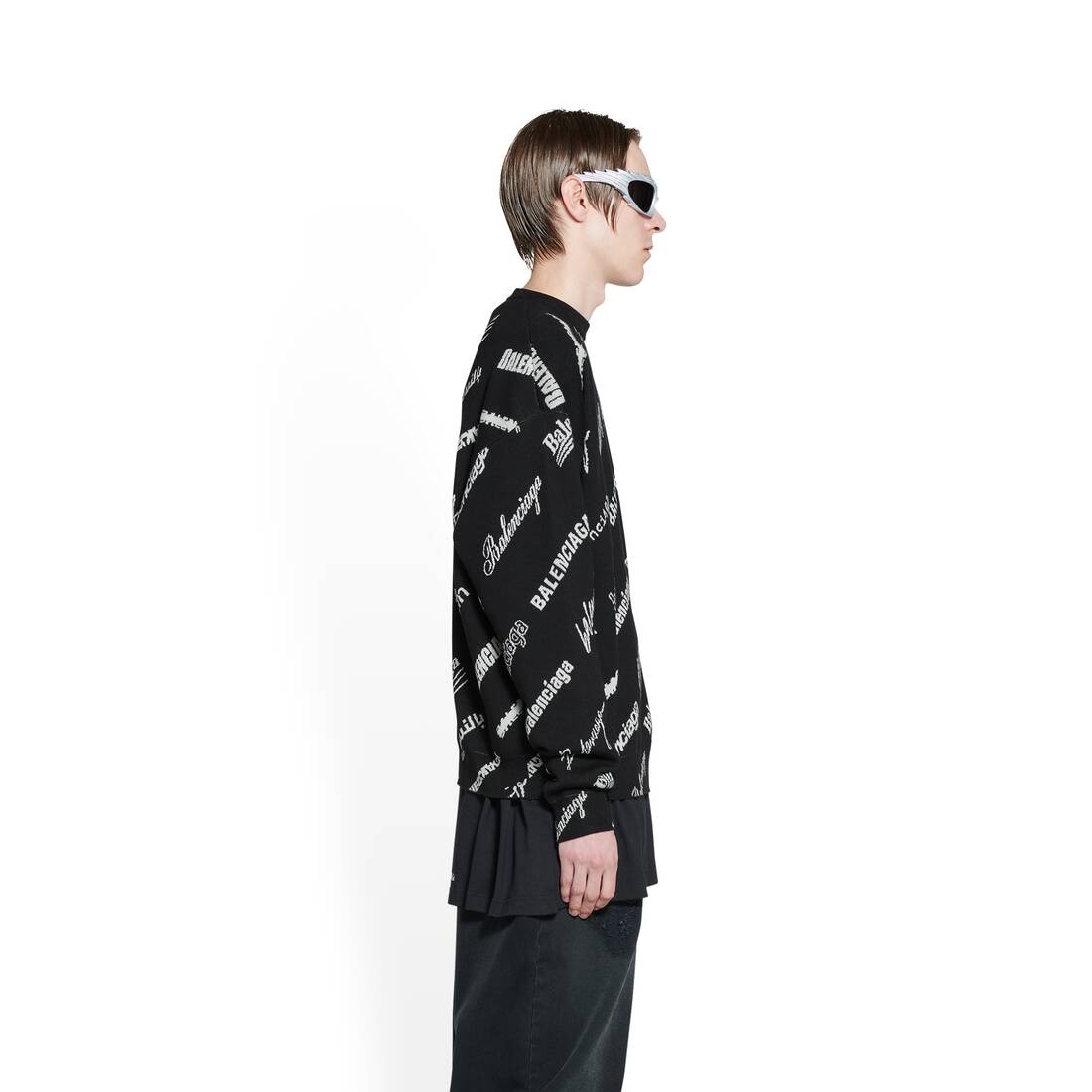 Men's Logomania All Over Sweater in Black - 3