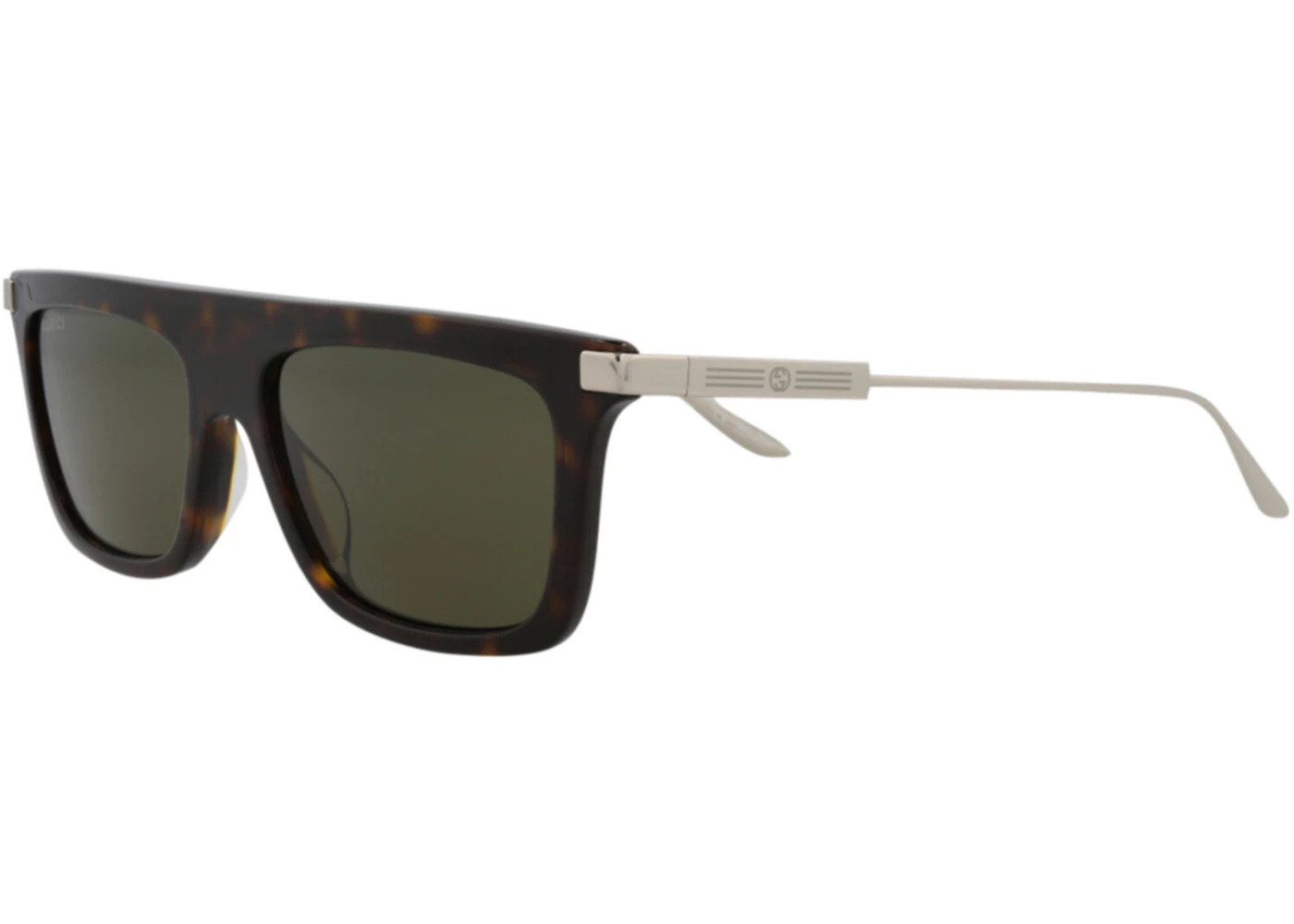 Gucci Square-Frame Recycled Acetate Sunglasses Havana/Silver/Green (GG1437S-30014438-002) - 2