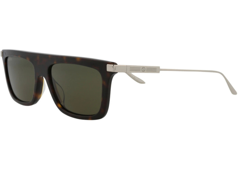 GUCCI Gucci Square-Frame Recycled Acetate Sunglasses Havana/Silver/Green (GG1437S-30014438-002) outlook