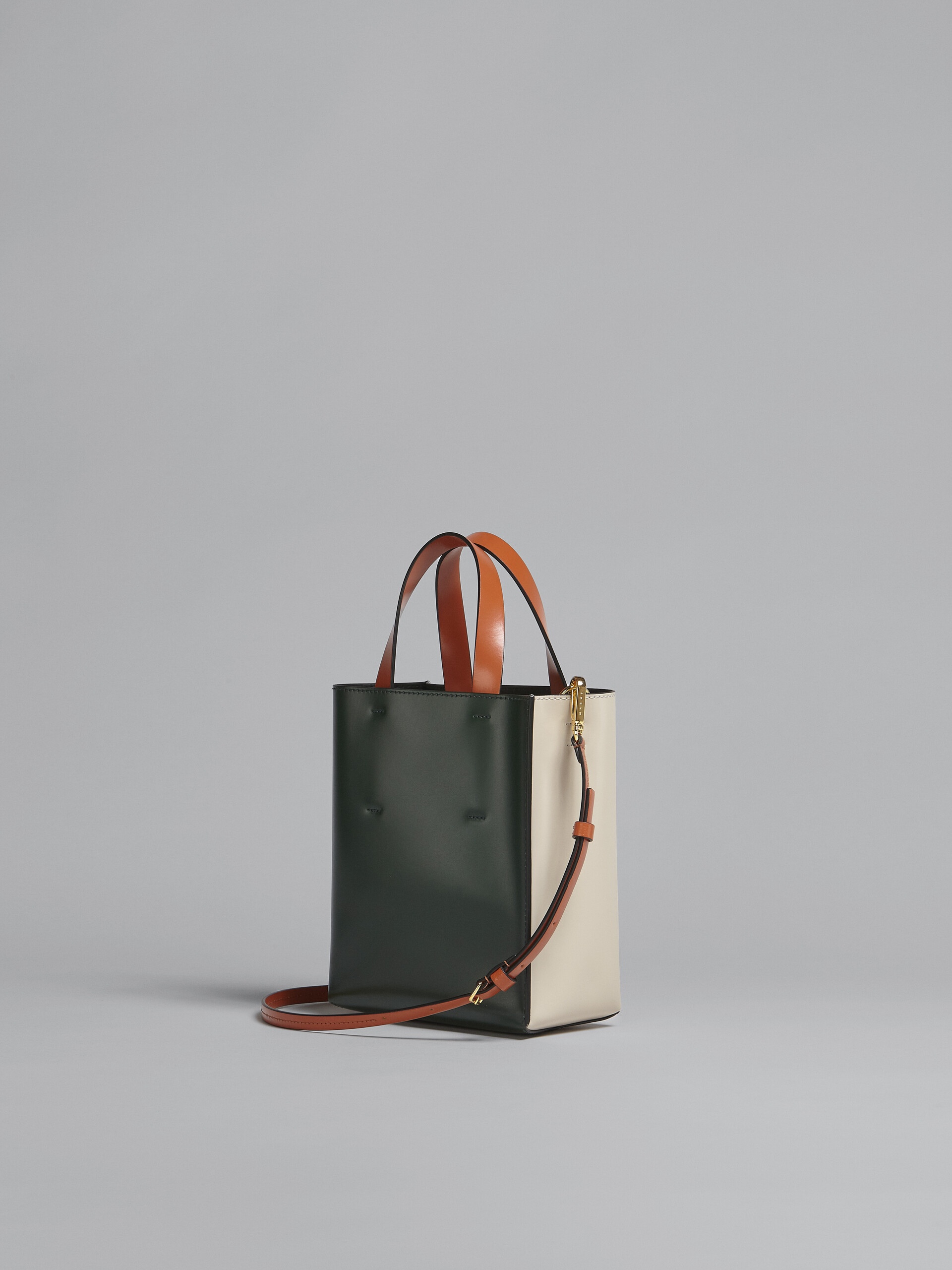 BI-COLOURED MUSEO BAG IN SHINY CALFSKIN WITH SHOULDER STRAP - 3