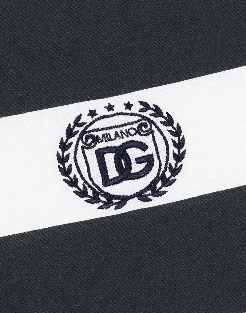 Striped Marina-print T-shirt with DG embroidery 4